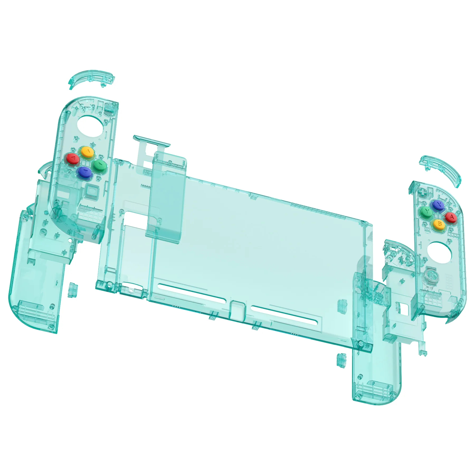 eXtremeRate Replacement Full Set Shells with Buttons for Nintendo Switch - Crystal Emerald Green - Image 8