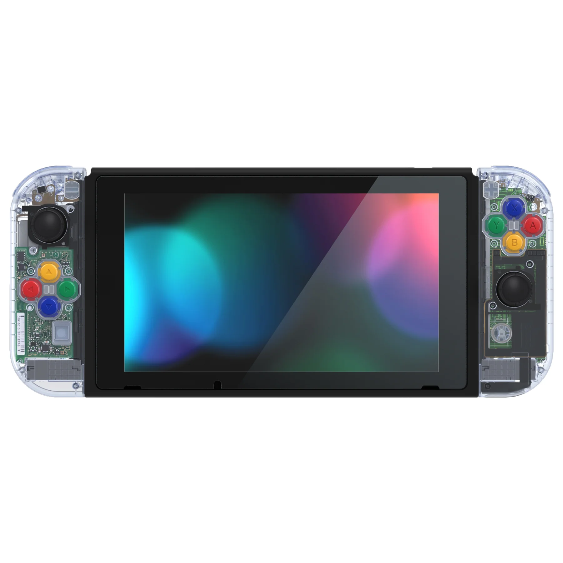 eXtremeRate Replacement Full Set Shells with Buttons for Nintendo Switch - Crystal Clear Glacier Blue - Image 3