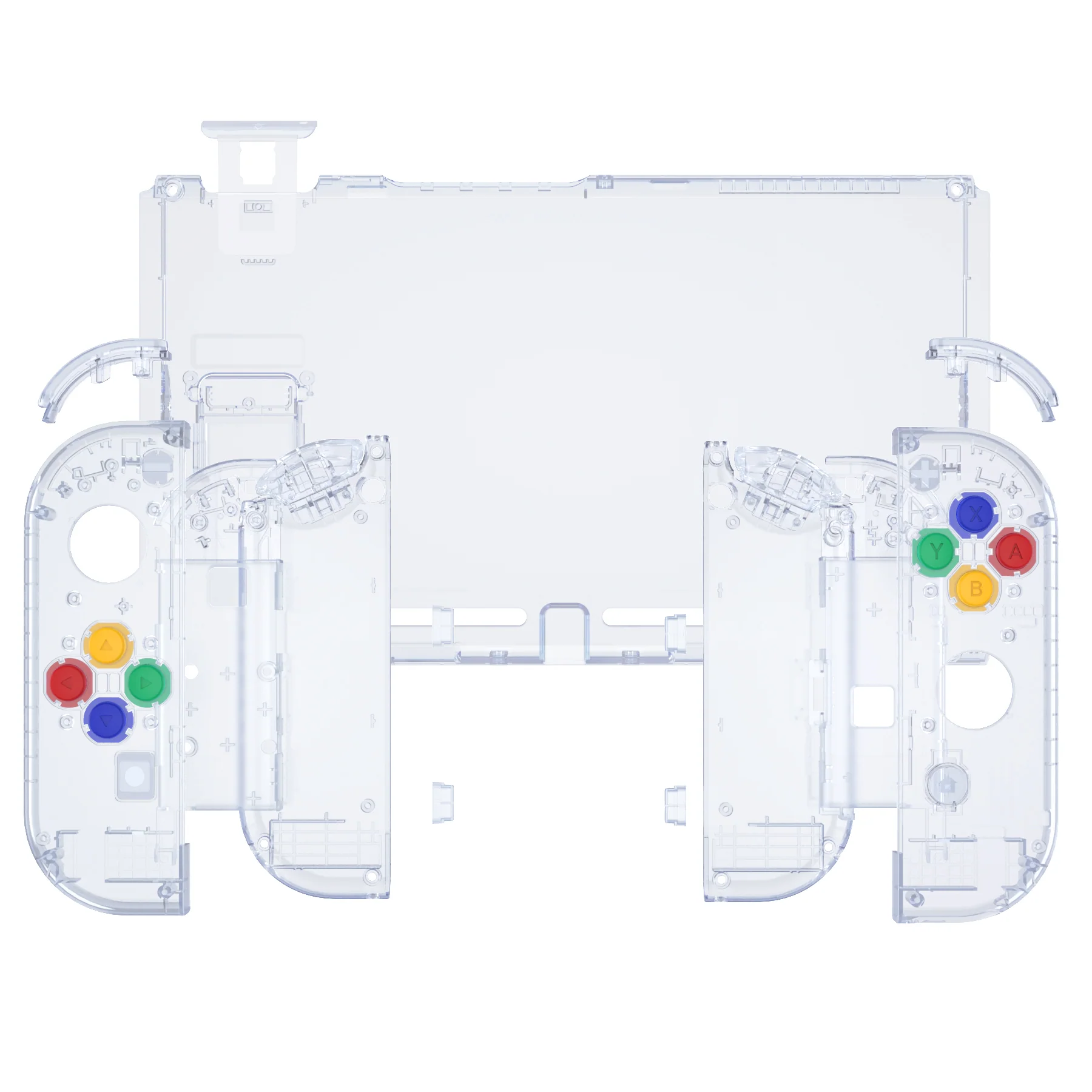 eXtremeRate Replacement Full Set Shells with Buttons for Nintendo Switch - Crystal Clear Glacier Blue - Image 7