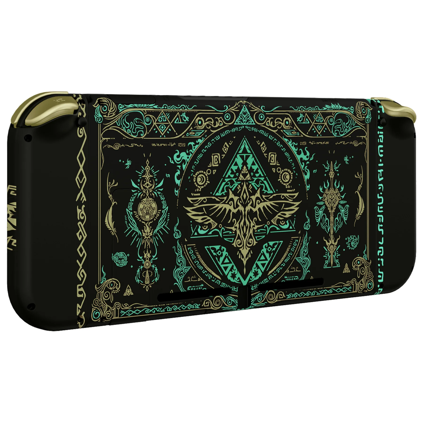 eXtremeRate Replacement Full Set Shells with Buttons for Nintendo Switch - Glow in Dark - Totem of Kingdom Black - Image 11
