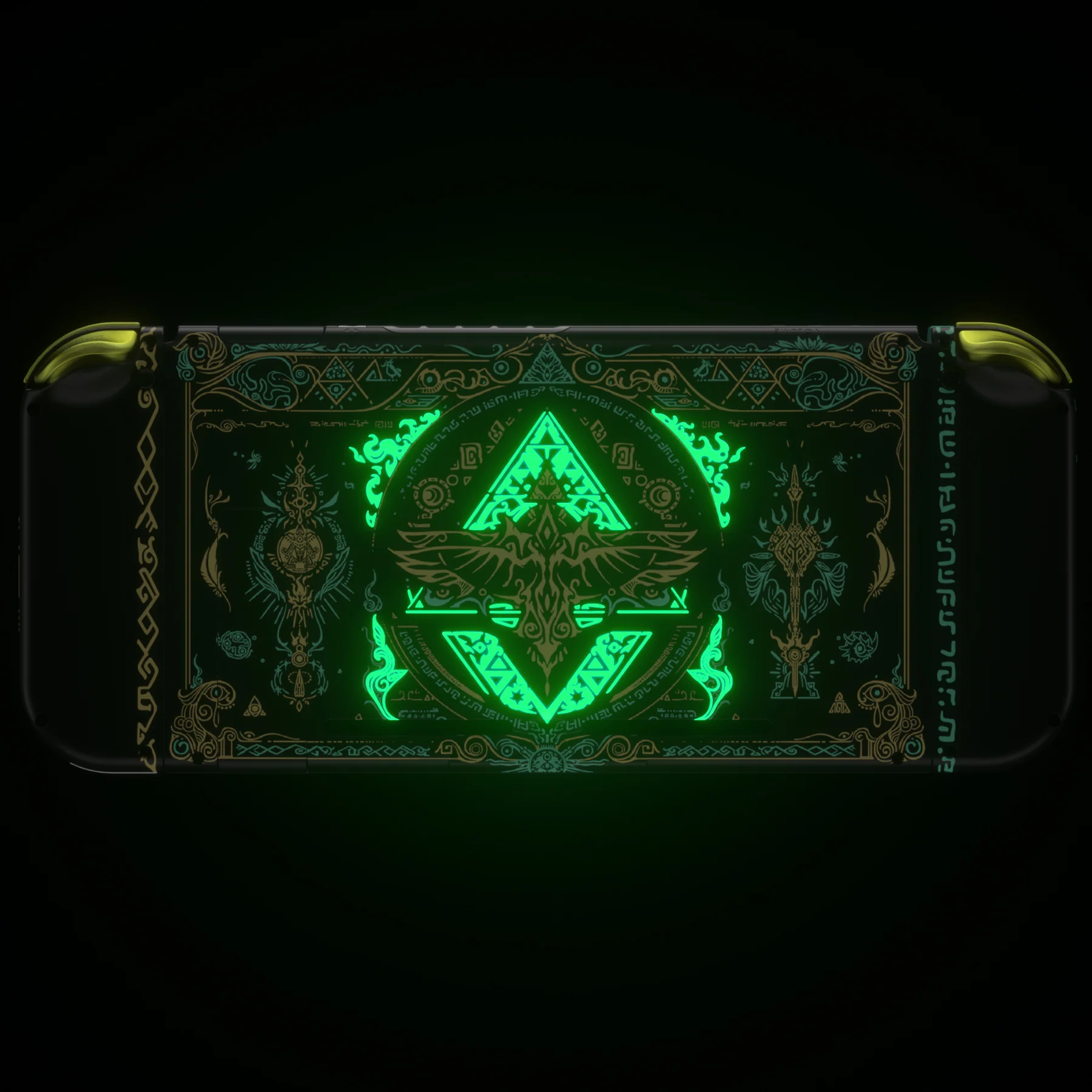 eXtremeRate Replacement Full Set Shells with Buttons for Nintendo Switch - Glow in Dark - Totem of Kingdom Black - Image 8