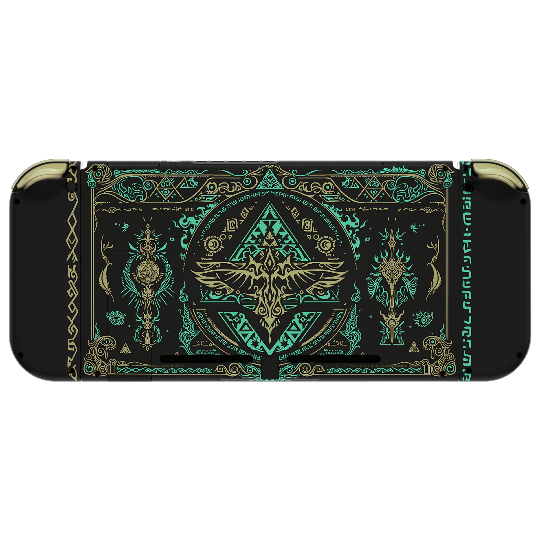 eXtremeRate Replacement Full Set Shells with Buttons for Nintendo Switch - Glow in Dark - Totem of Kingdom Black - Image 9