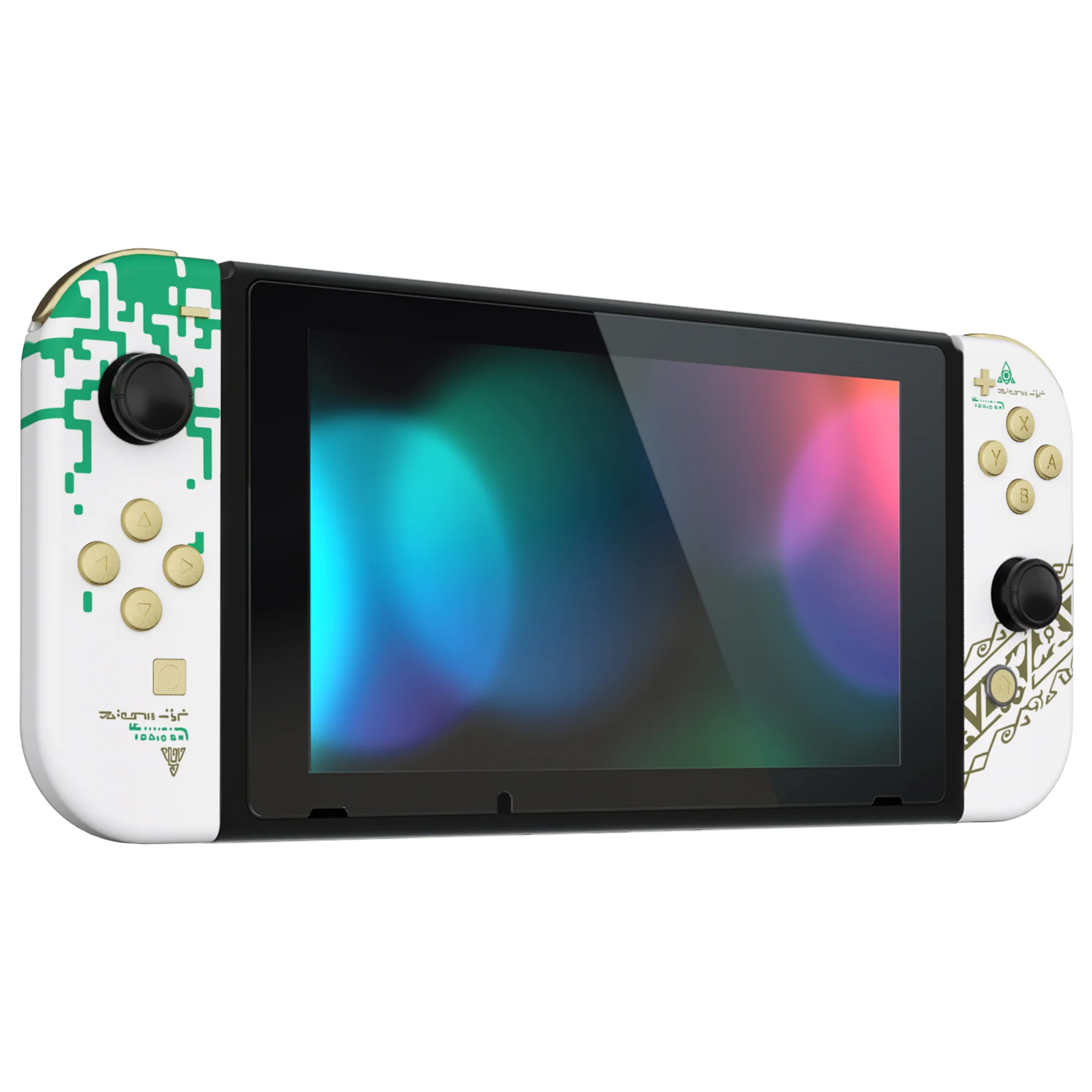 eXtremeRate Replacement Full Set Shells with Buttons for Nintendo Switch - Glow in Dark - Totem of Kingdom White - Image 10
