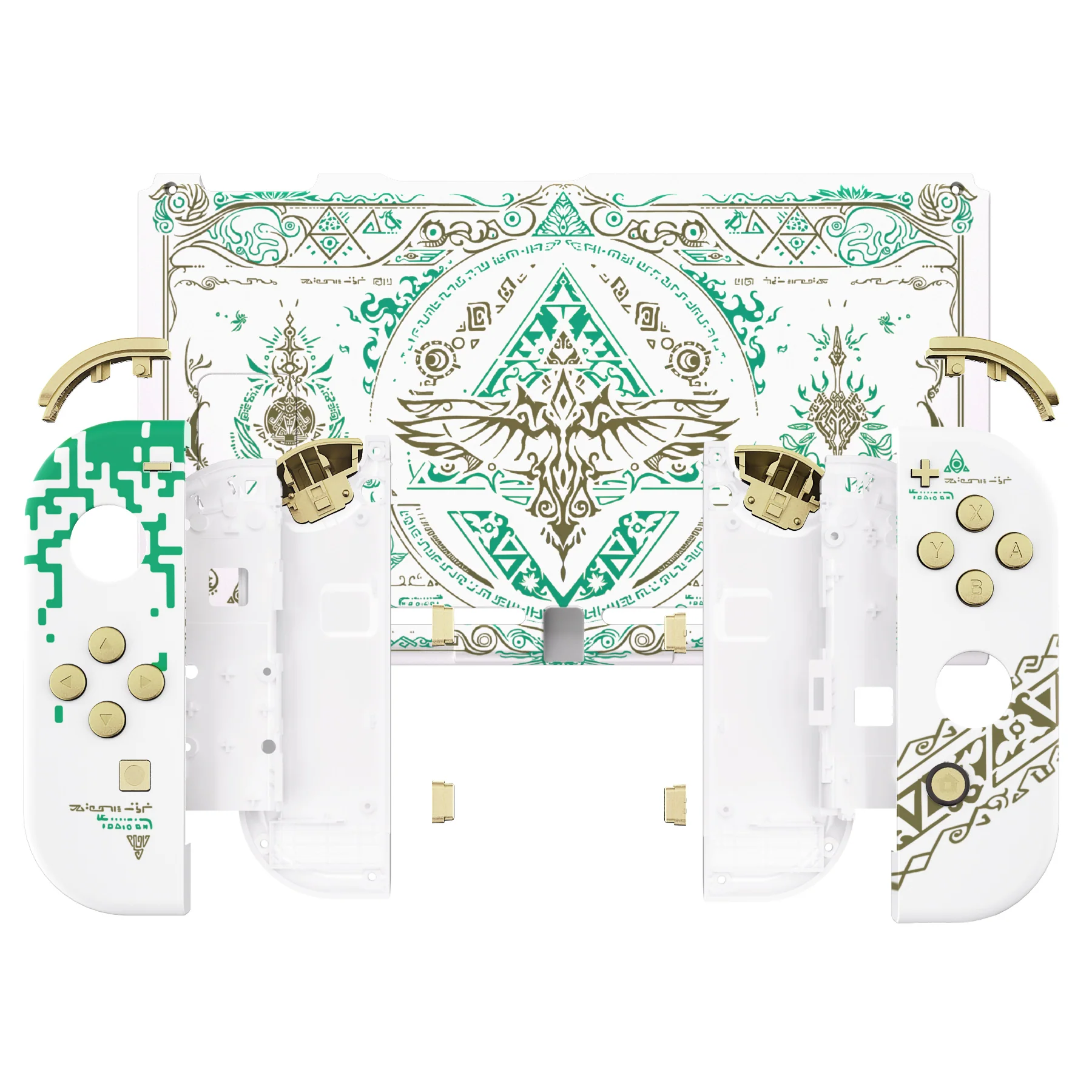 eXtremeRate Replacement Full Set Shells with Buttons for Nintendo Switch - Glow in Dark - Totem of Kingdom White - Image 3