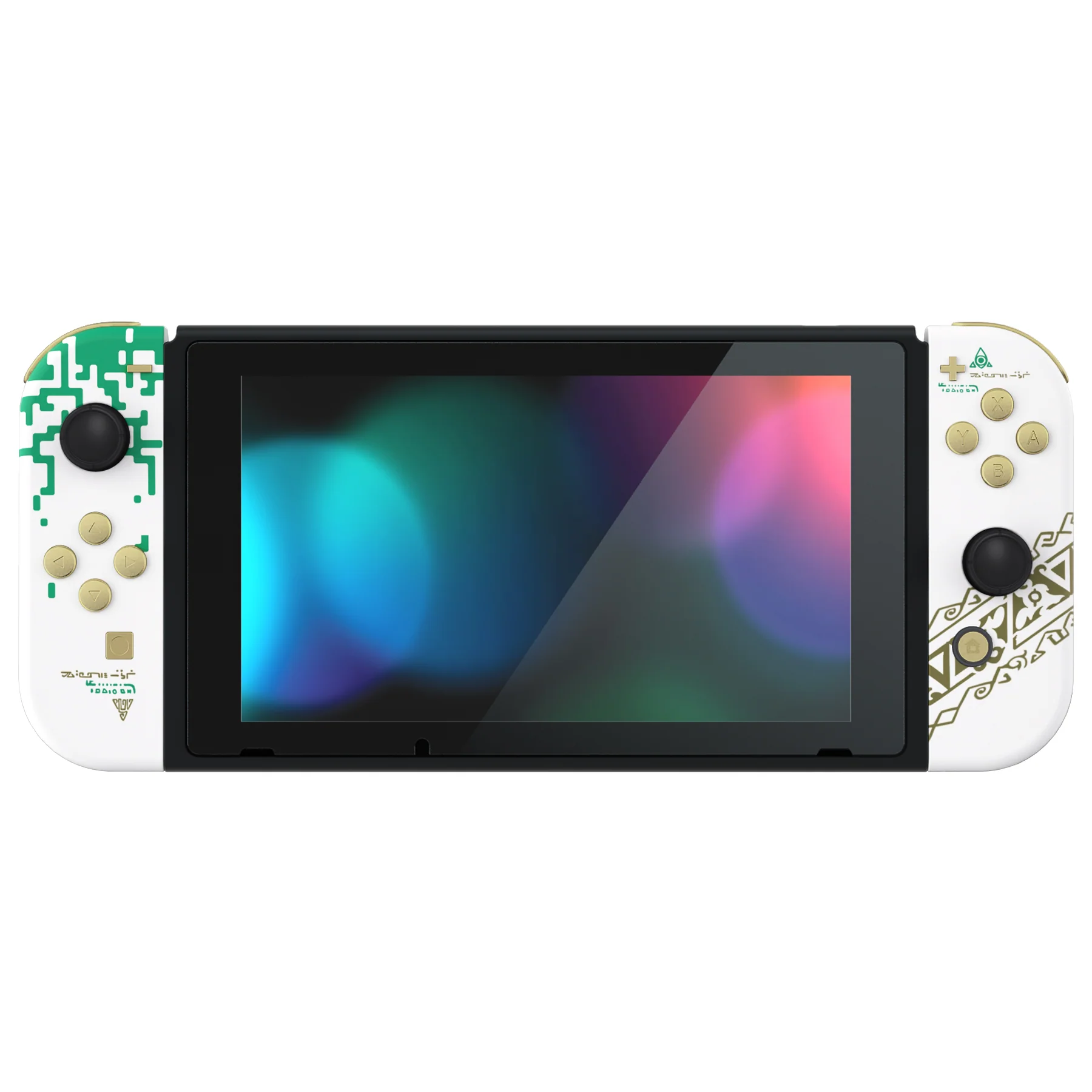 eXtremeRate Replacement Full Set Shells with Buttons for Nintendo Switch - Glow in Dark - Totem of Kingdom White - Image 6