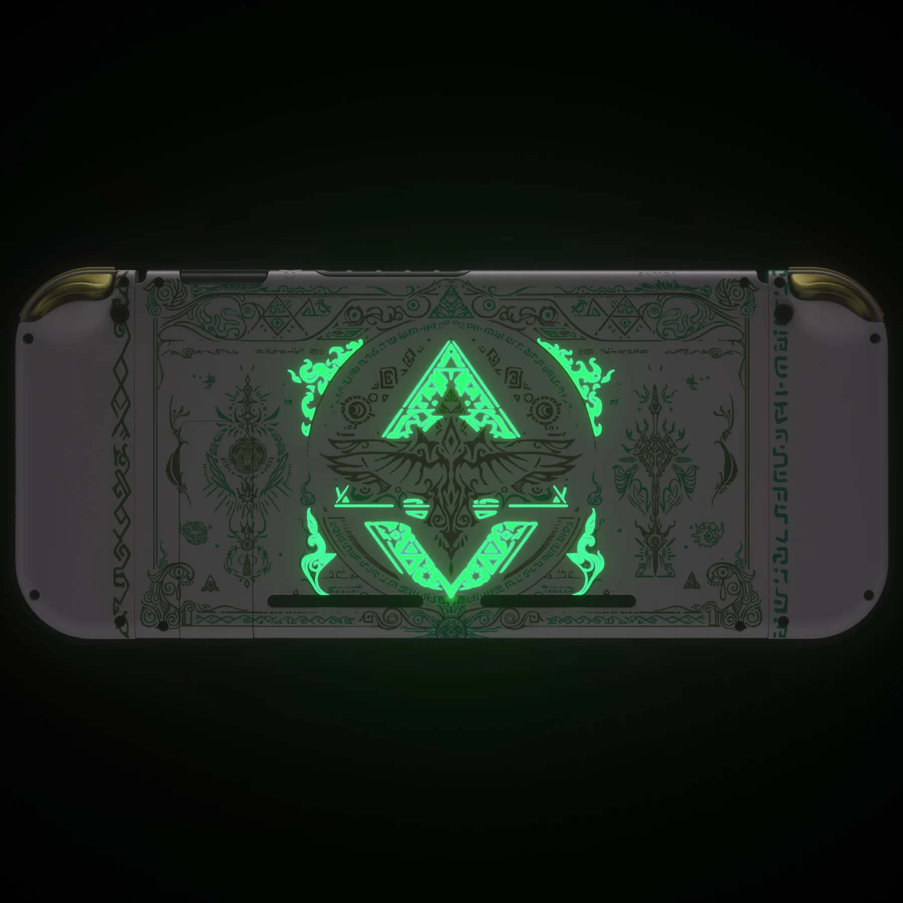 eXtremeRate Replacement Full Set Shells with Buttons for Nintendo Switch - Glow in Dark - Totem of Kingdom White - Image 8