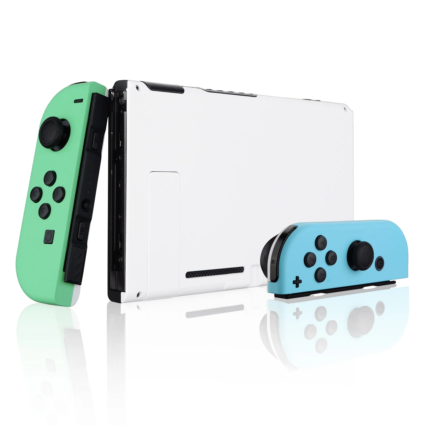 eXtremeRate Replacement Full Set Shells with Buttons for Nintendo Switch - Mint Green & Heaven Blue - Image 3
