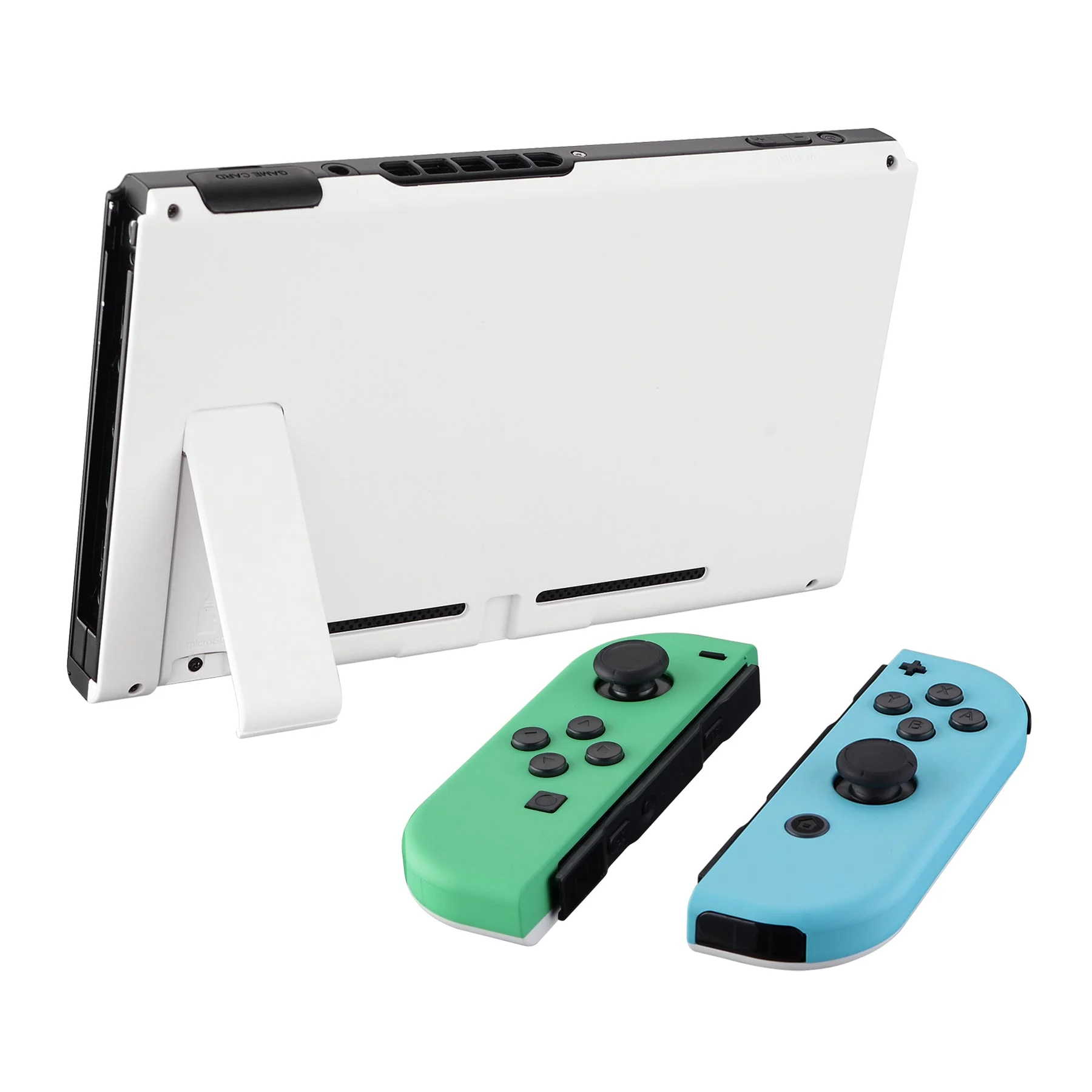 eXtremeRate Replacement Full Set Shells with Buttons for Nintendo Switch - Mint Green & Heaven Blue - Image 4