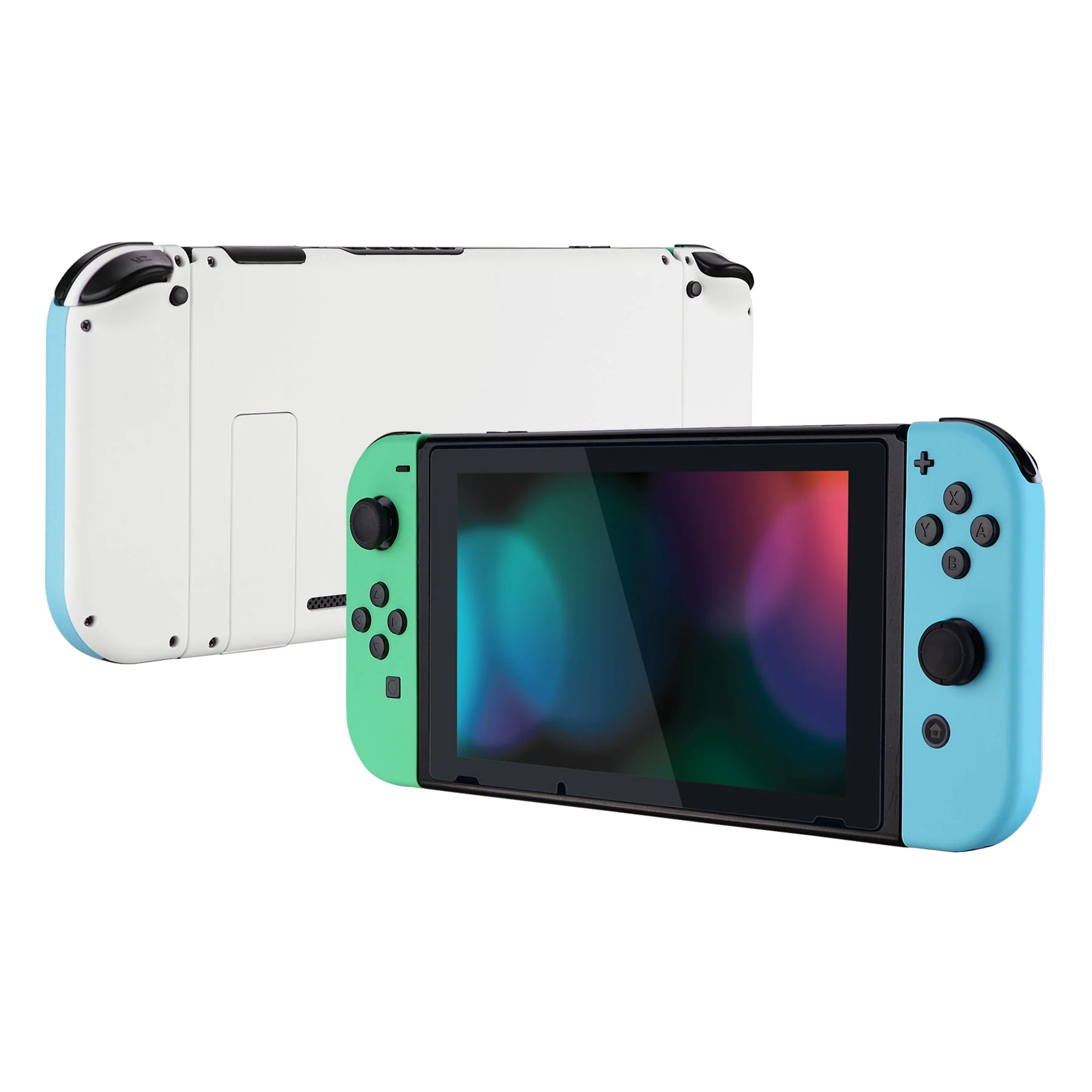 eXtremeRate Replacement Full Set Shells with Buttons for Nintendo Switch - Mint Green & Heaven Blue - Image 5