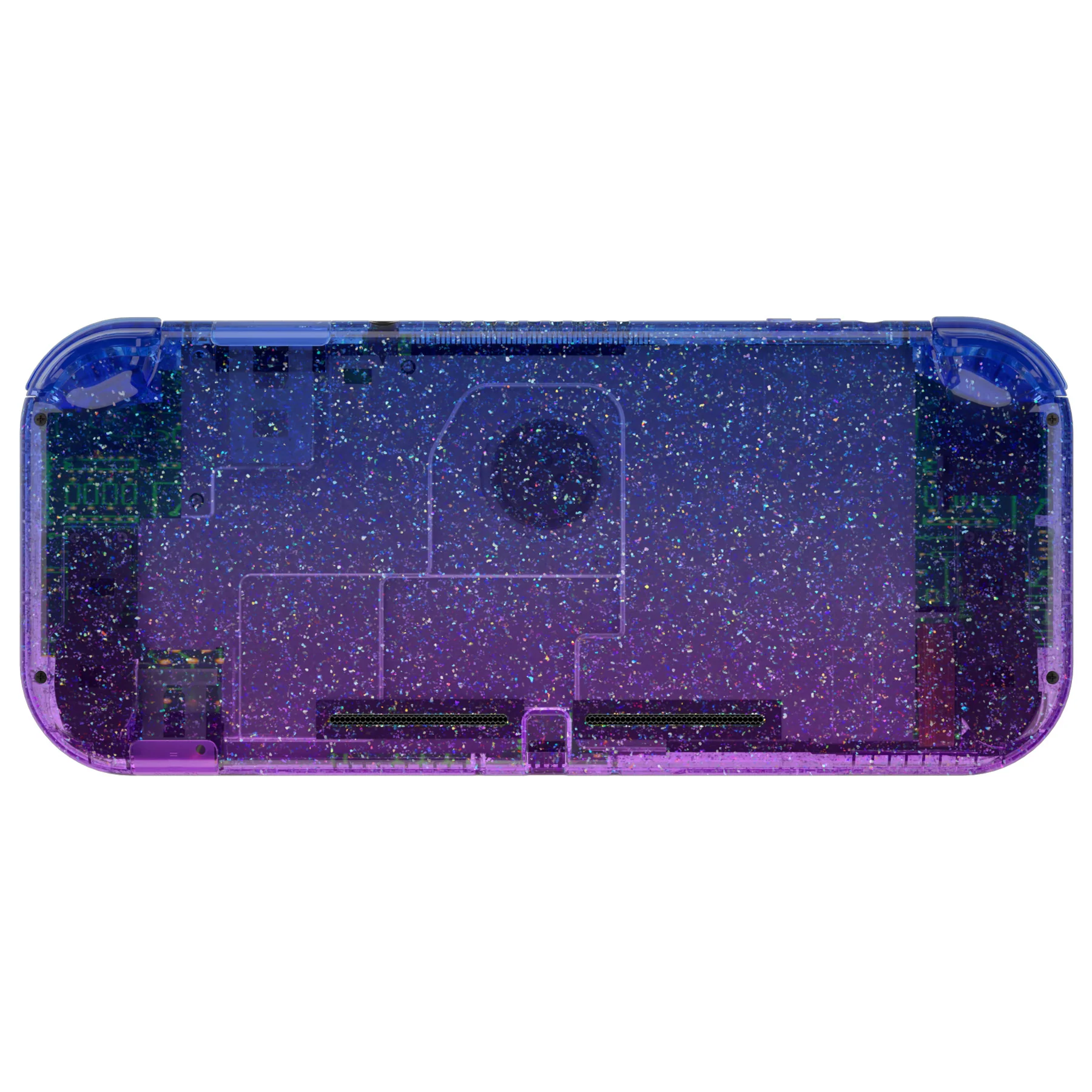 eXtremeRate Replacement Full Set Shells with Buttons Kits & Screen Protector for Nintendo Switch Lite - Glitter Gradient Translucent Bluebell - Image 6