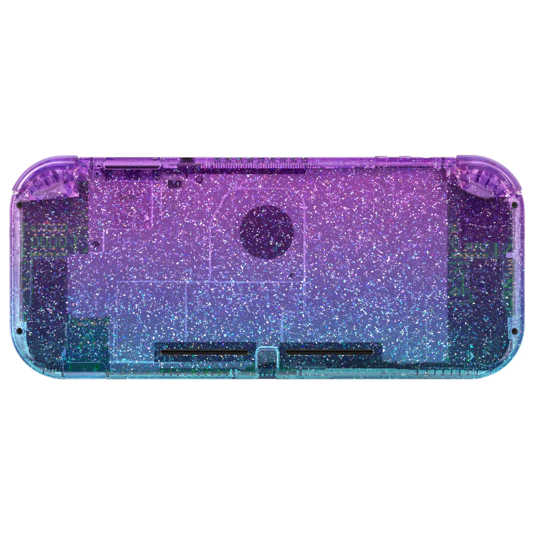 eXtremeRate Replacement Full Set Shells with Buttons Kits & Screen Protector for Nintendo Switch Lite - Glitter Gradient Translucent Bluebell & Blue - Image 6
