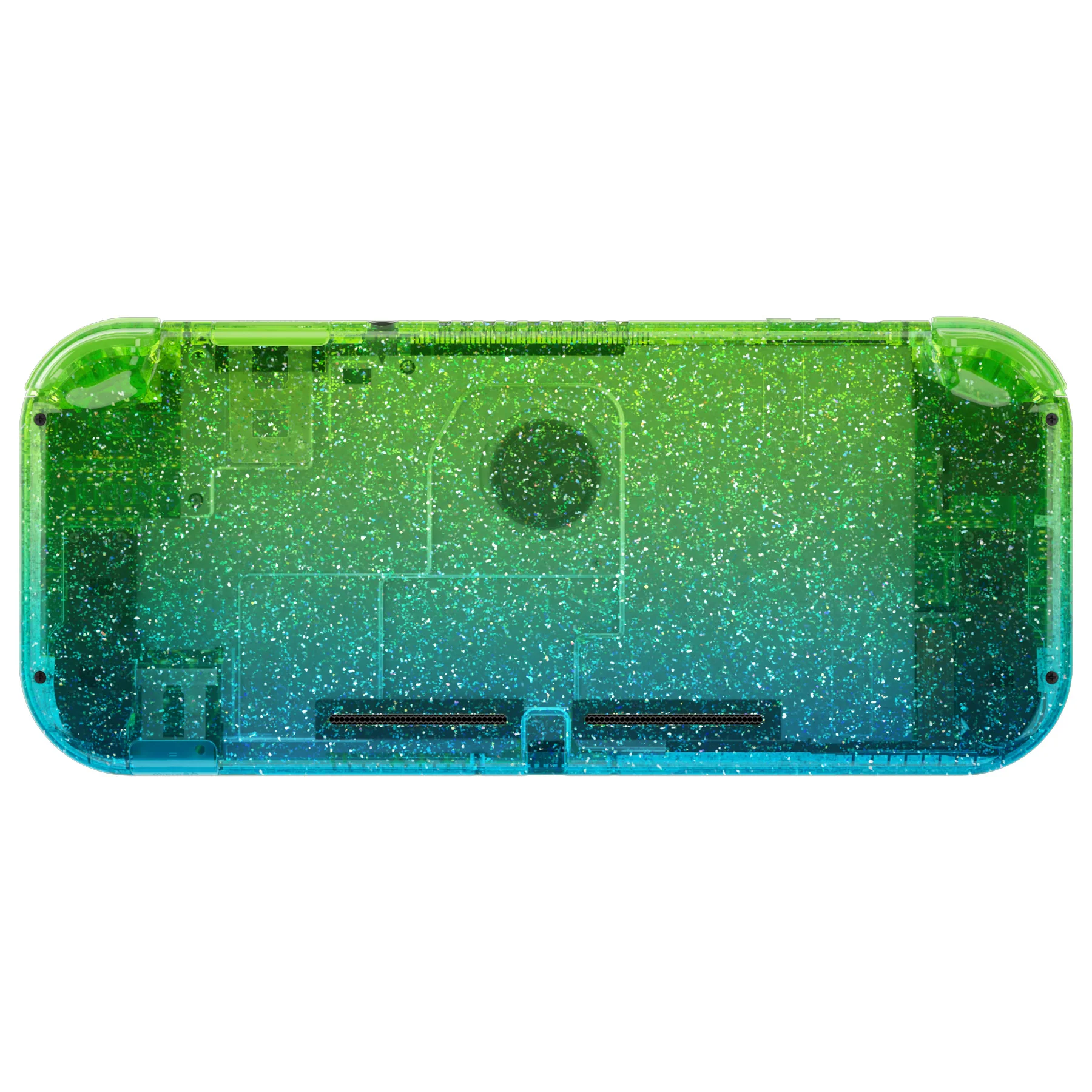 eXtremeRate Replacement Full Set Shells with Buttons Kits & Screen Protector for Nintendo Switch Lite - Glitter Gradient Translucent Green Blue - Image 6