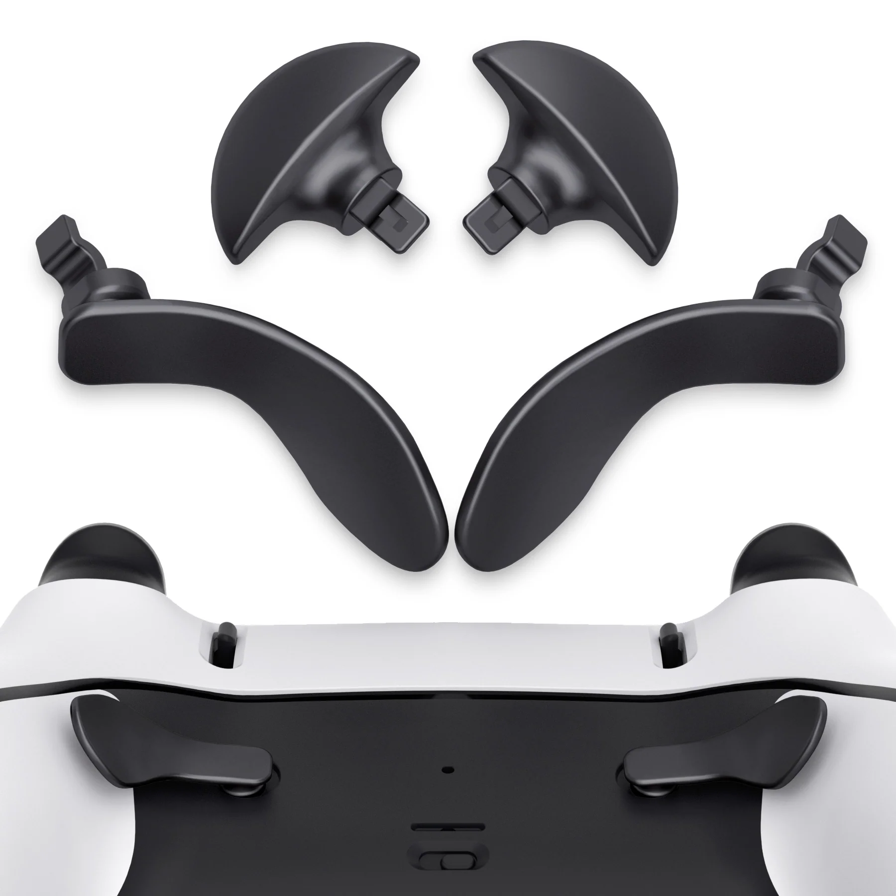 eXtremeRate Replacement Interchangeable 4PCS Metal Back Paddles for PS5 Edge Controller - Metallic Black - Image 2