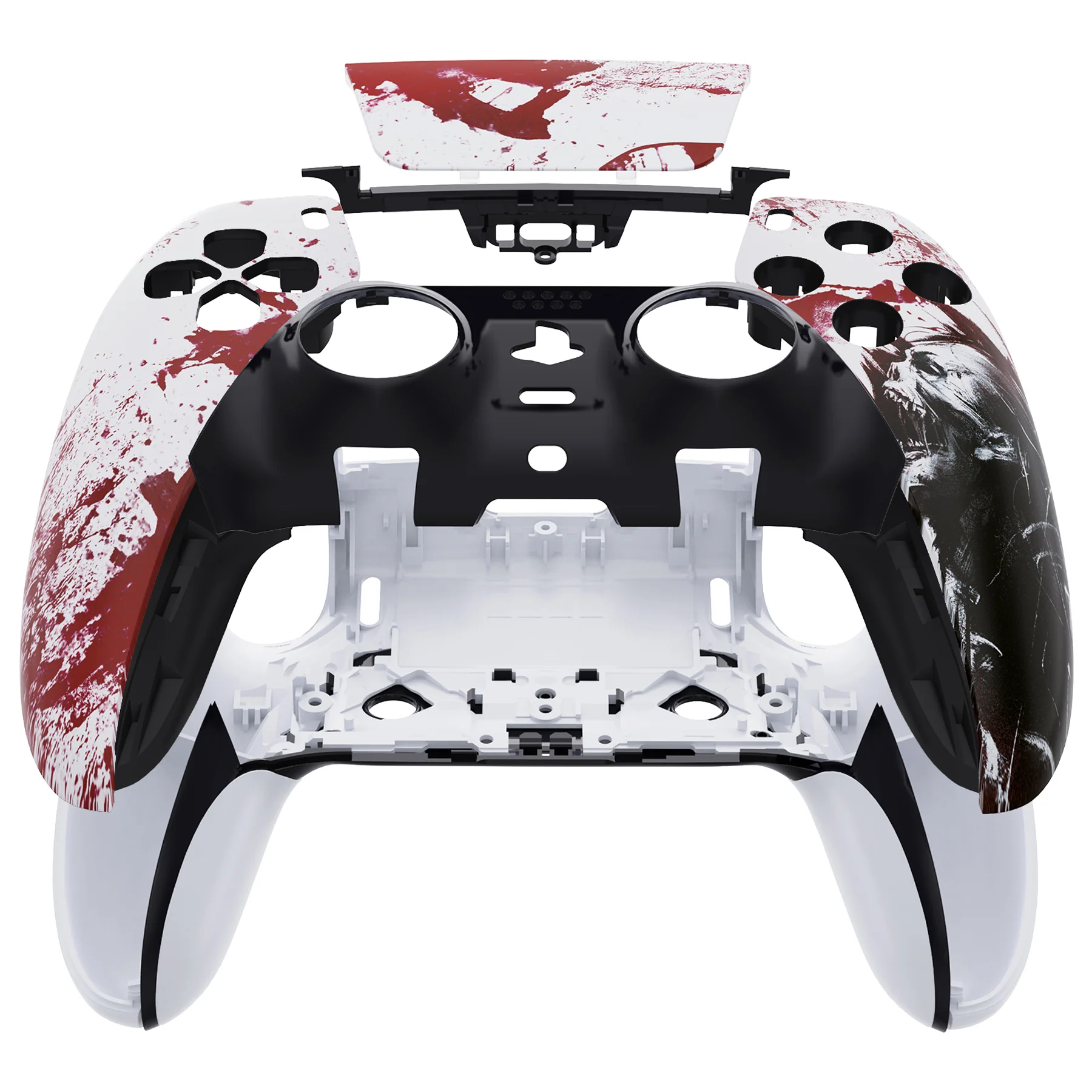 eXtremeRate Replacement Left Right Front Housing Shell with Touchpad Compatible with PS5 Edge Controller - Blood Zombie - Image 4
