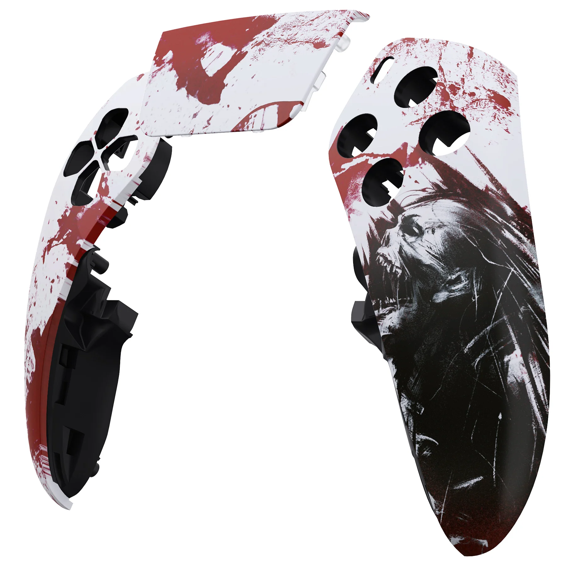 eXtremeRate Replacement Left Right Front Housing Shell with Touchpad Compatible with PS5 Edge Controller - Blood Zombie - Image 8
