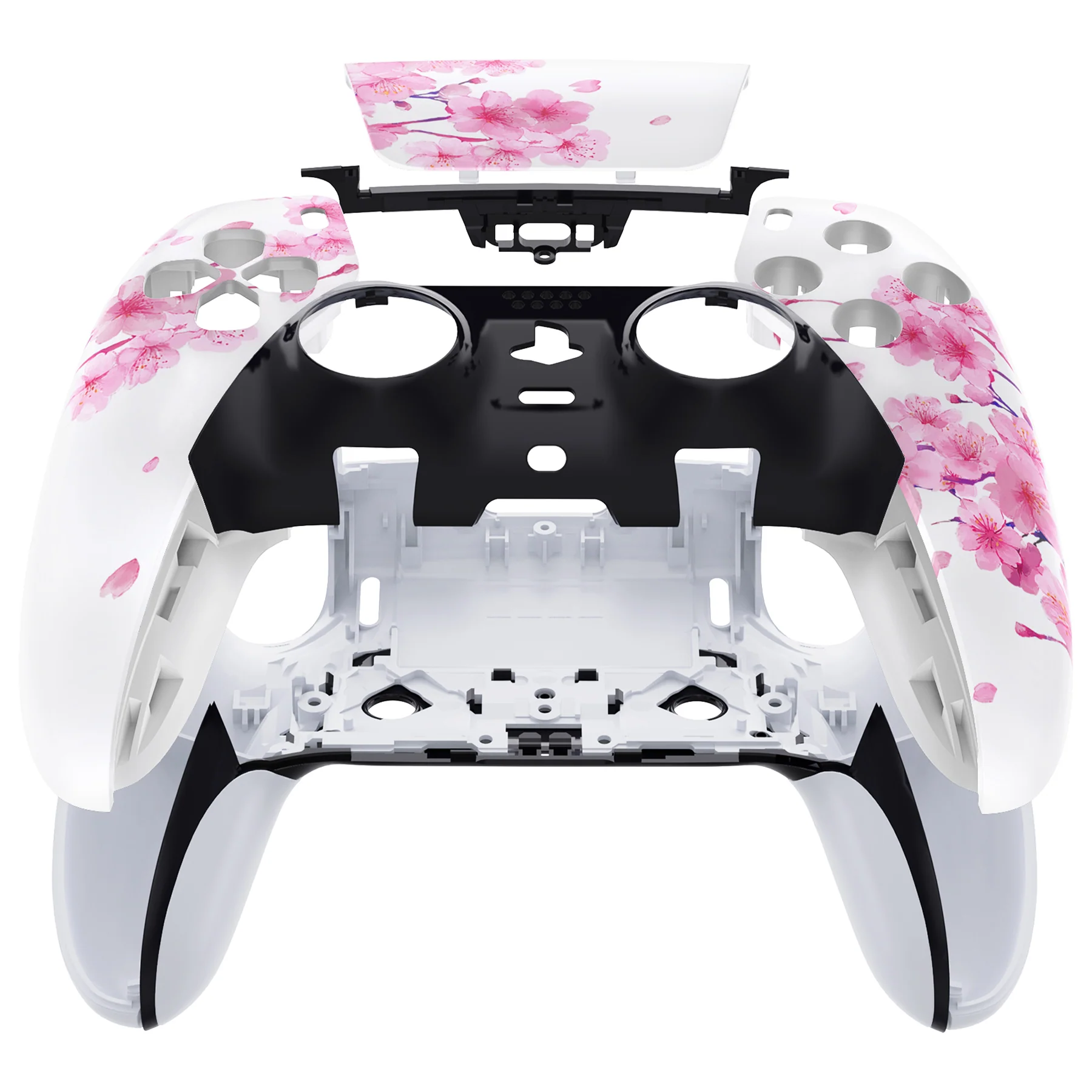 eXtremeRate Replacement Left Right Front Housing Shell with Touchpad Compatible with PS5 Edge Controller - Cherry Blossom Whisper - Image 4