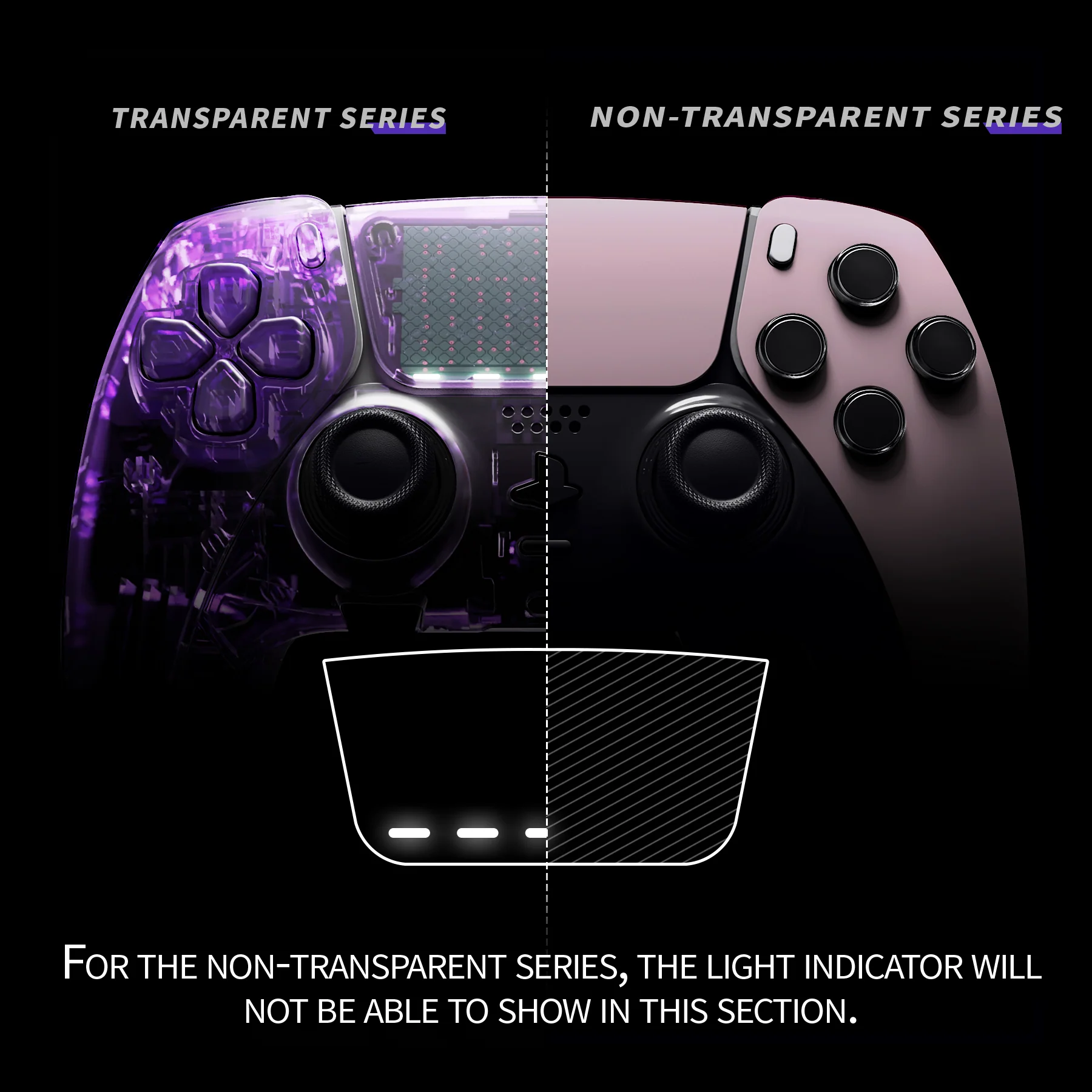 eXtremeRate Replacement Left Right Front Housing Shell with Touchpad Compatible with PS5 Edge Controller - Cherry Blossoms Pink - Image 3