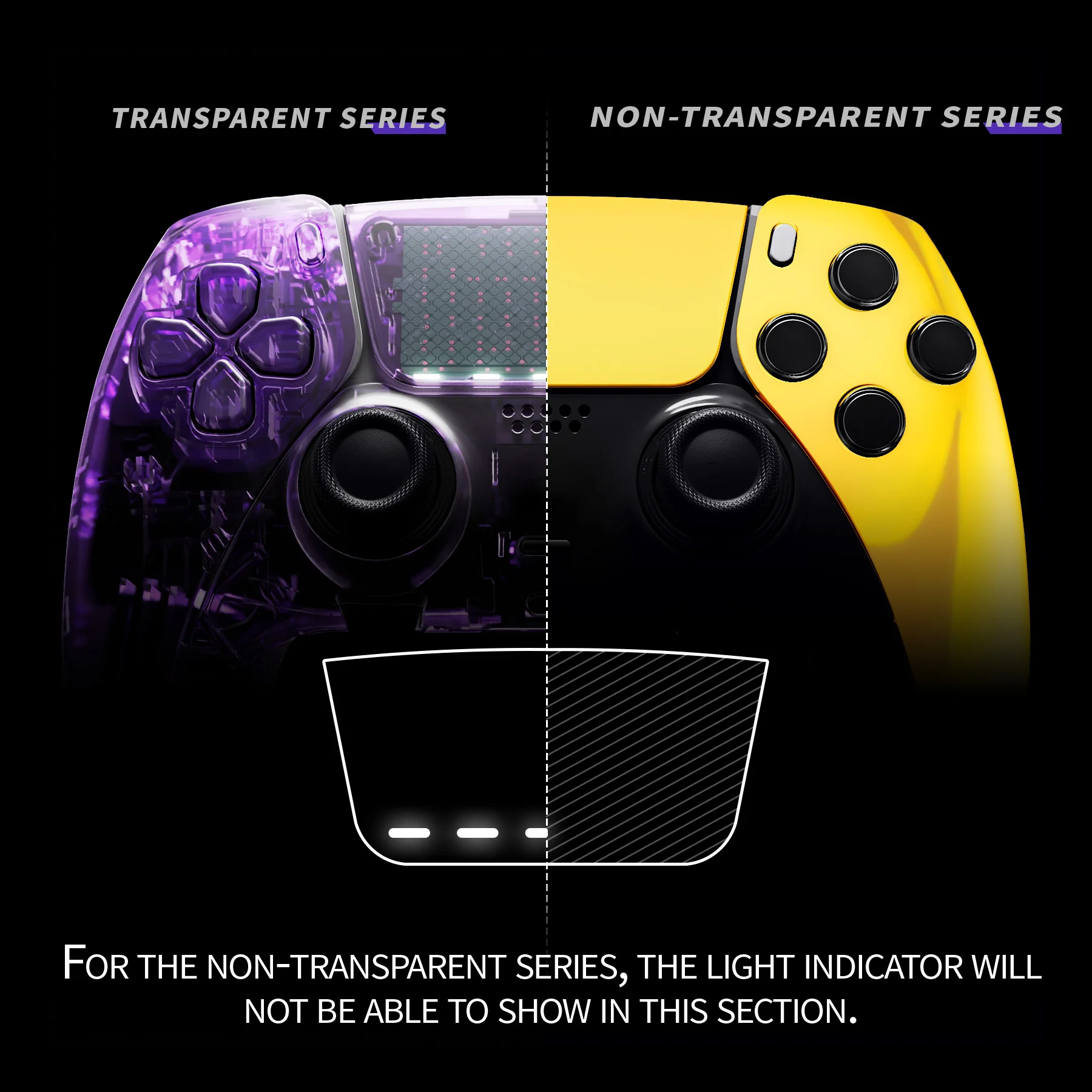 eXtremeRate Replacement Left Right Front Housing Shell with Touchpad Compatible with PS5 Edge Controller - Chrome Gold - Image 3