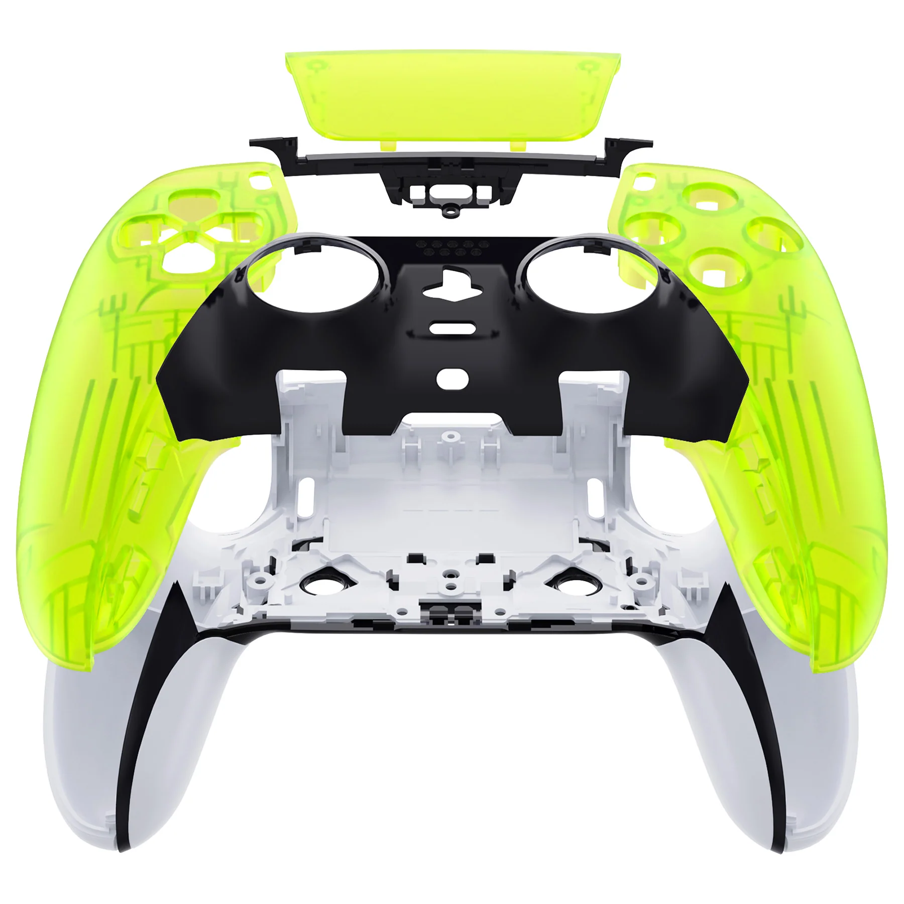 eXtremeRate Replacement Left Right Front Housing Shell with Touchpad Compatible with PS5 Edge Controller - Clear Lime Green - Image 5