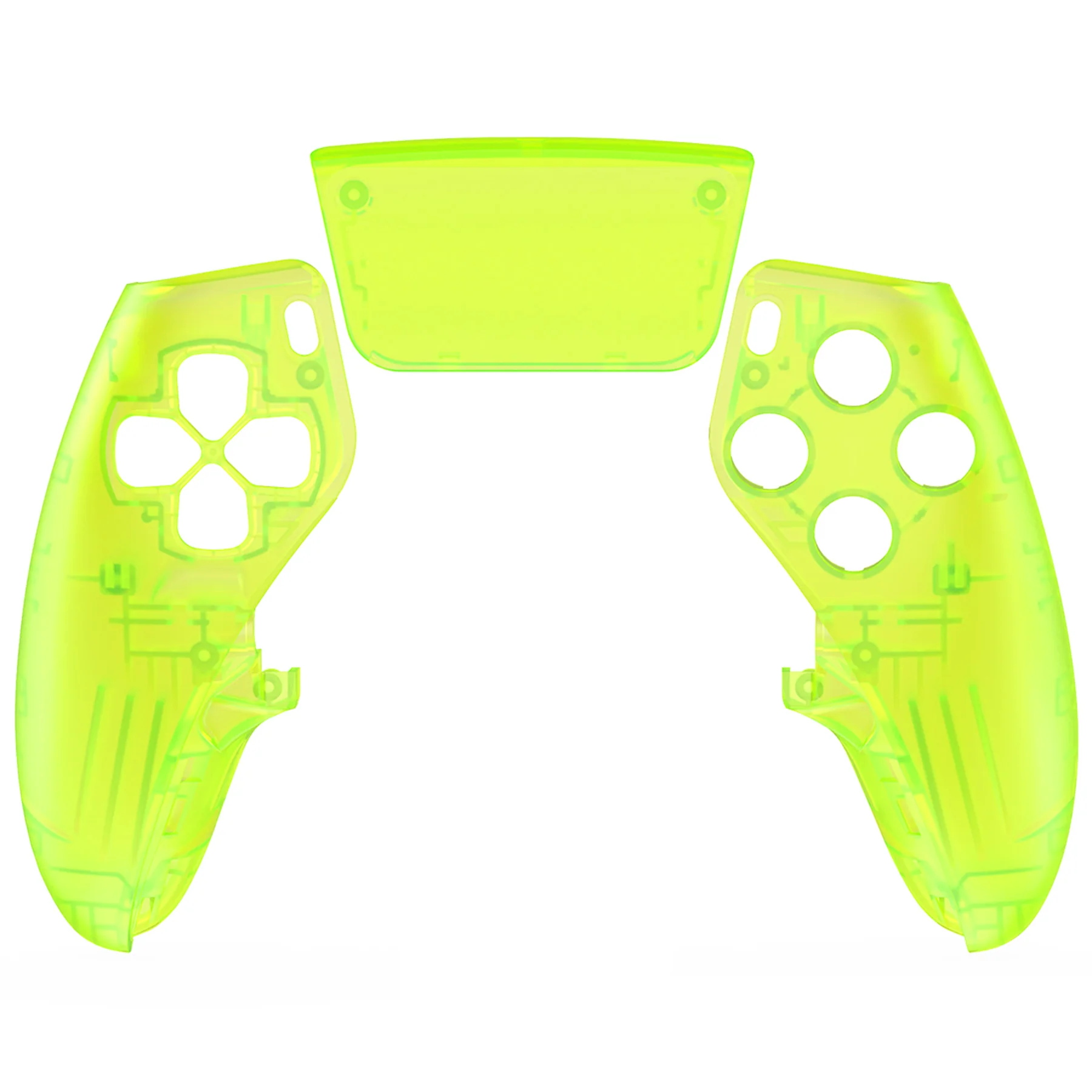 eXtremeRate Replacement Left Right Front Housing Shell with Touchpad Compatible with PS5 Edge Controller - Clear Lime Green - Image 6