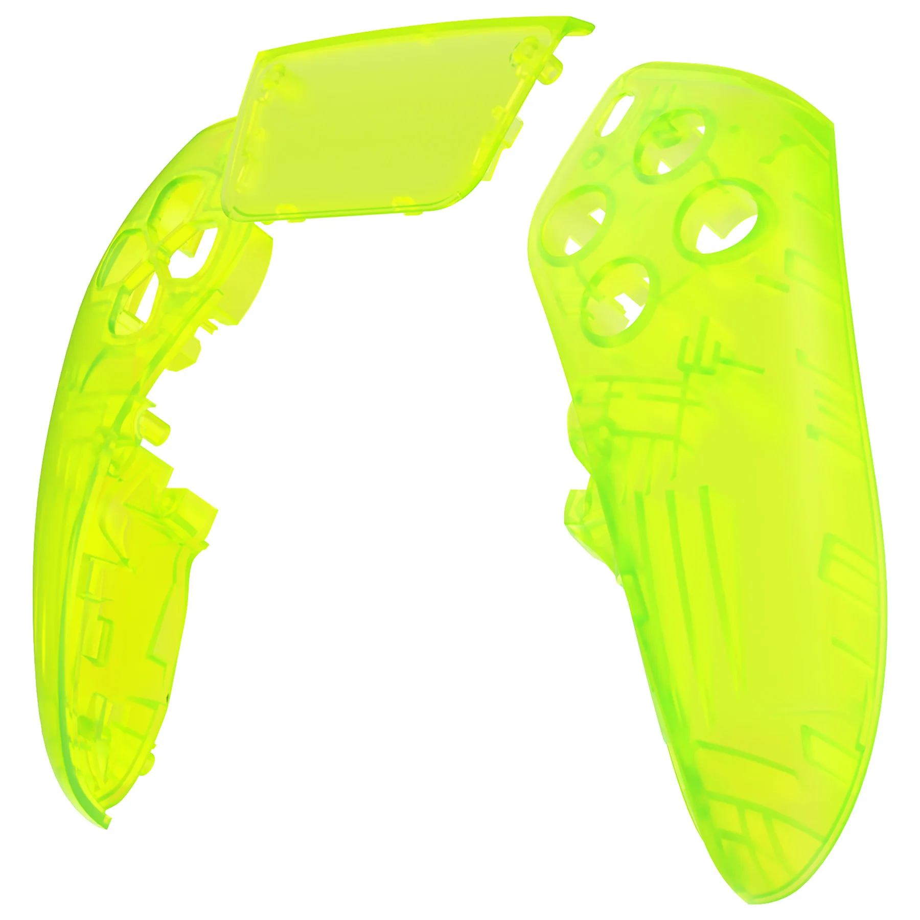 eXtremeRate Replacement Left Right Front Housing Shell with Touchpad Compatible with PS5 Edge Controller - Clear Lime Green - Image 7