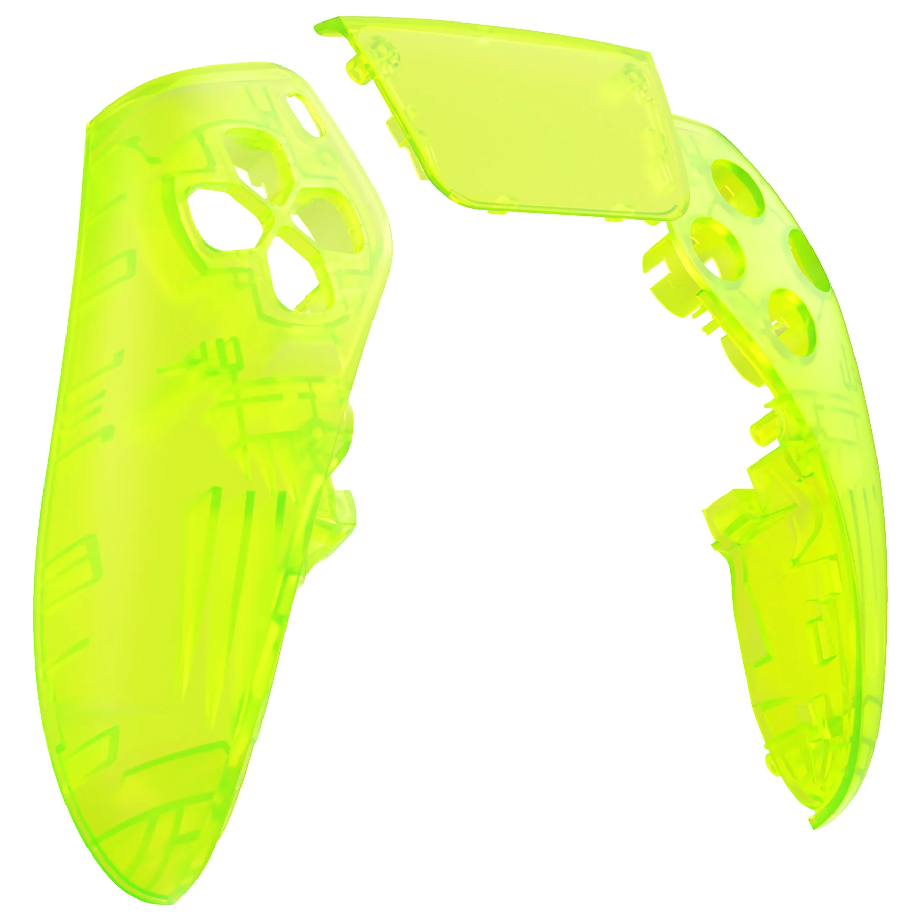 eXtremeRate Replacement Left Right Front Housing Shell with Touchpad Compatible with PS5 Edge Controller - Clear Lime Green - Image 8