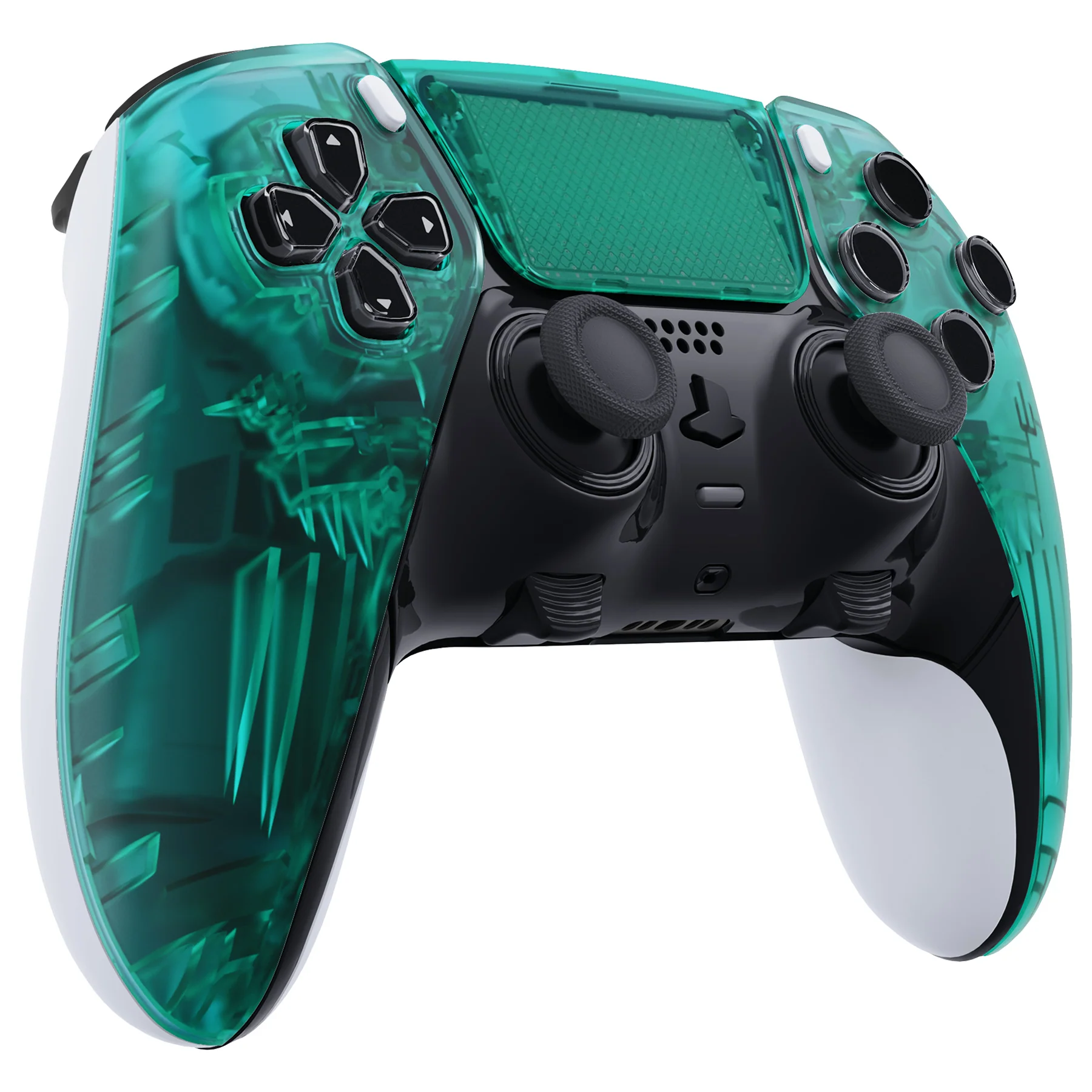 eXtremeRate Replacement Left Right Front Housing Shell with Touchpad Compatible with PS5 Edge Controller - Emerald Green - Image 4