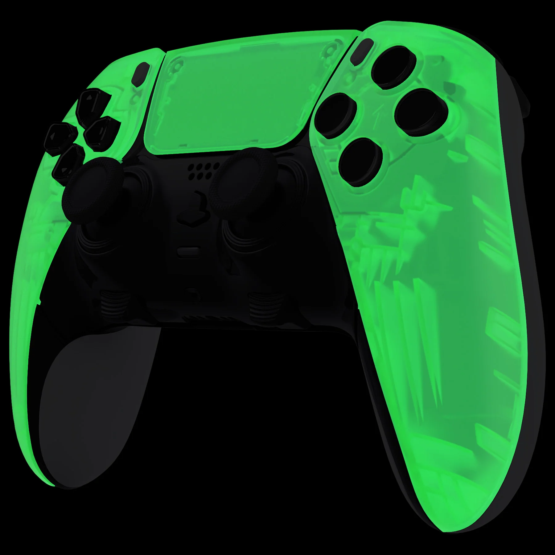 eXtremeRate Replacement Left Right Front Housing Shell with Touchpad Compatible with PS5 Edge Controller - Glow in Dark - Green - Image 4