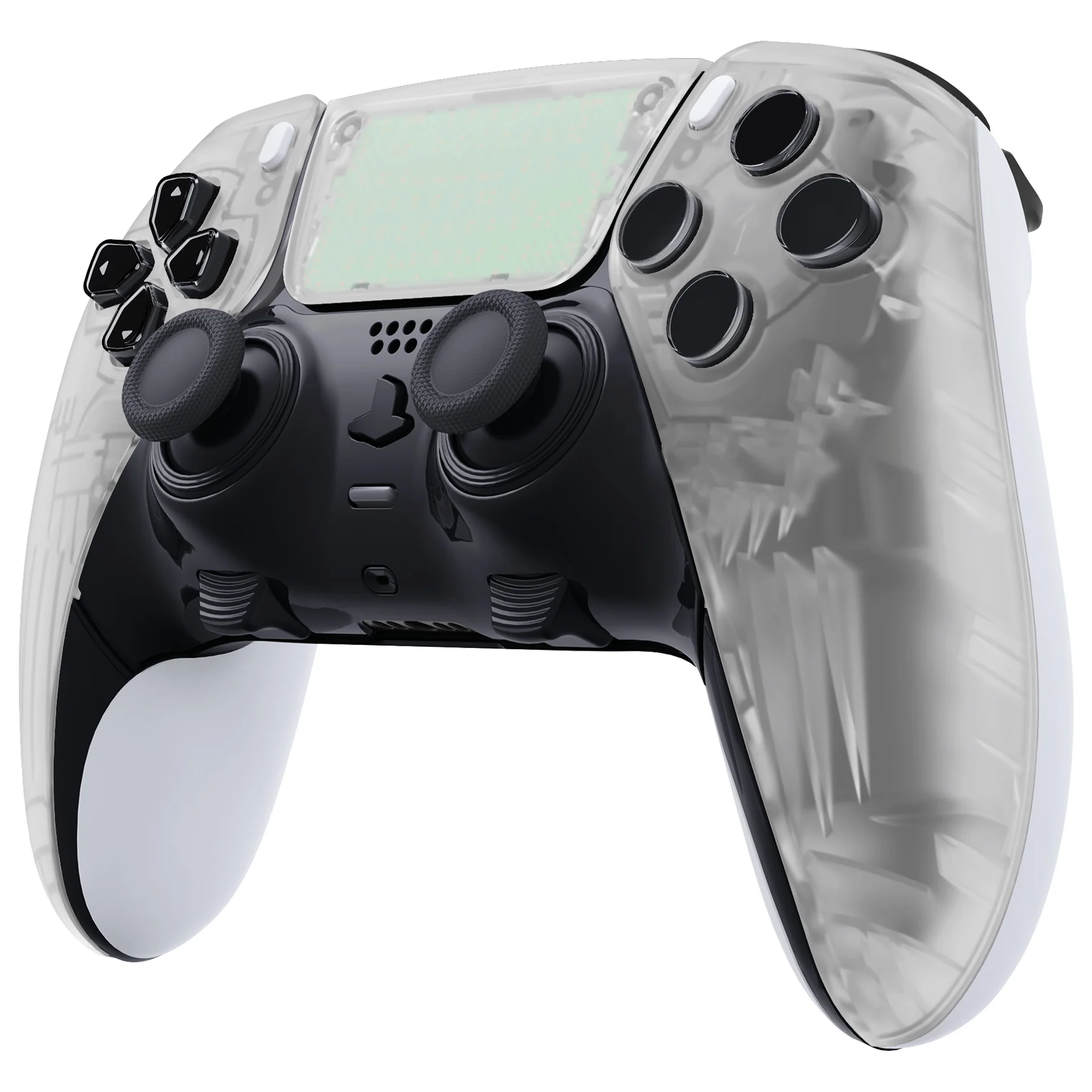eXtremeRate Replacement Left Right Front Housing Shell with Touchpad Compatible with PS5 Edge Controller - Glow in Dark - Green - Image 5
