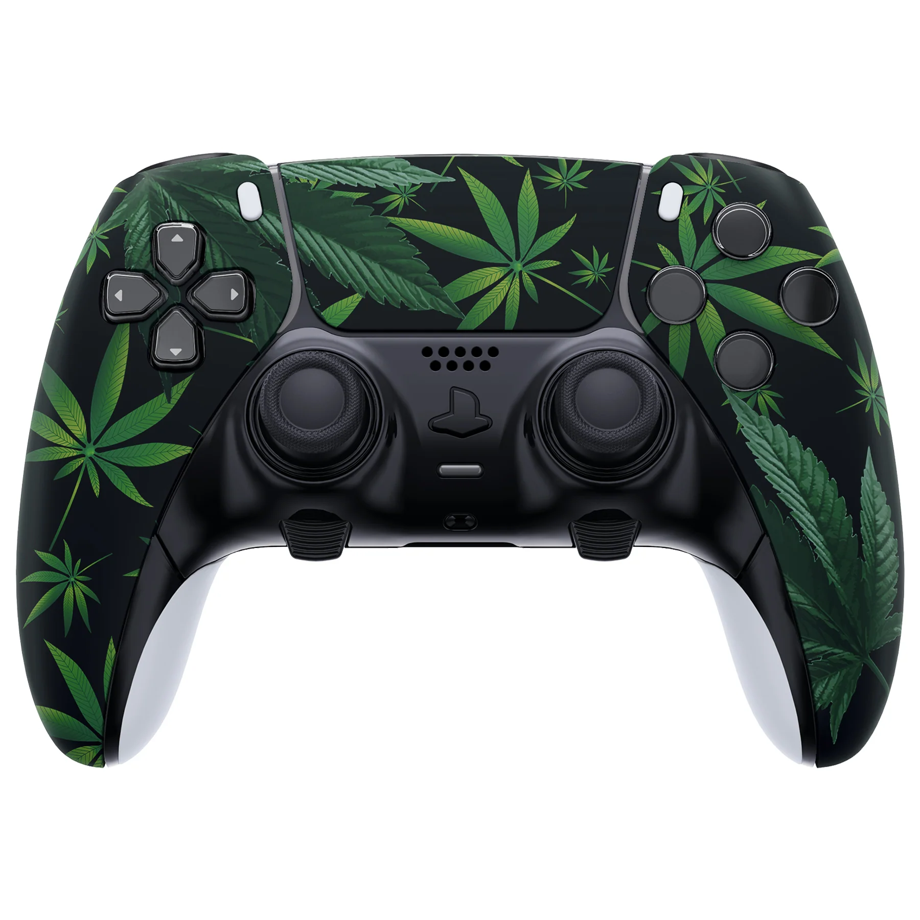 eXtremeRate Replacement Left Right Front Housing Shell with Touchpad Compatible with PS5 Edge Controller - Green Weeds - Image 4