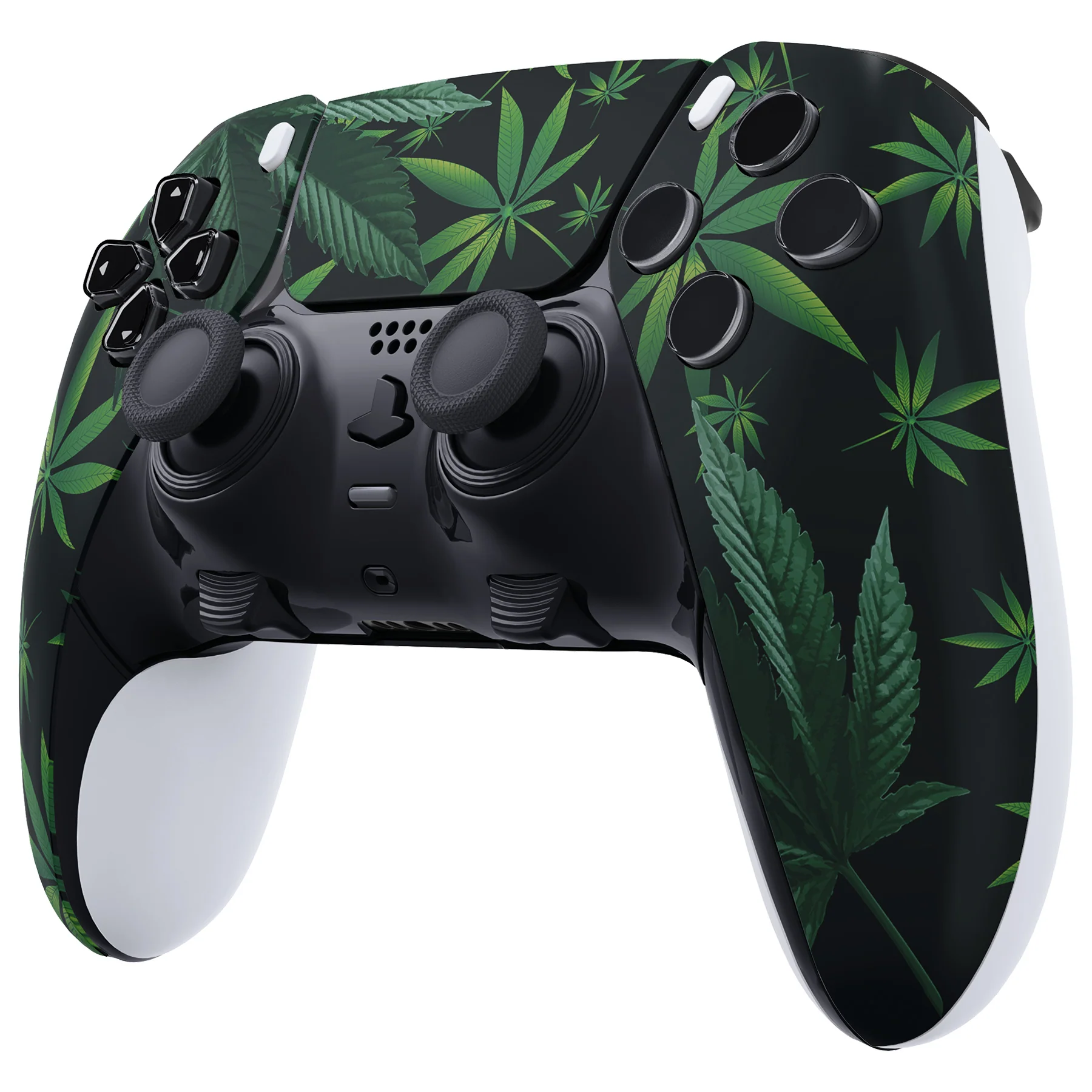 eXtremeRate Replacement Left Right Front Housing Shell with Touchpad Compatible with PS5 Edge Controller - Green Weeds - Image 5