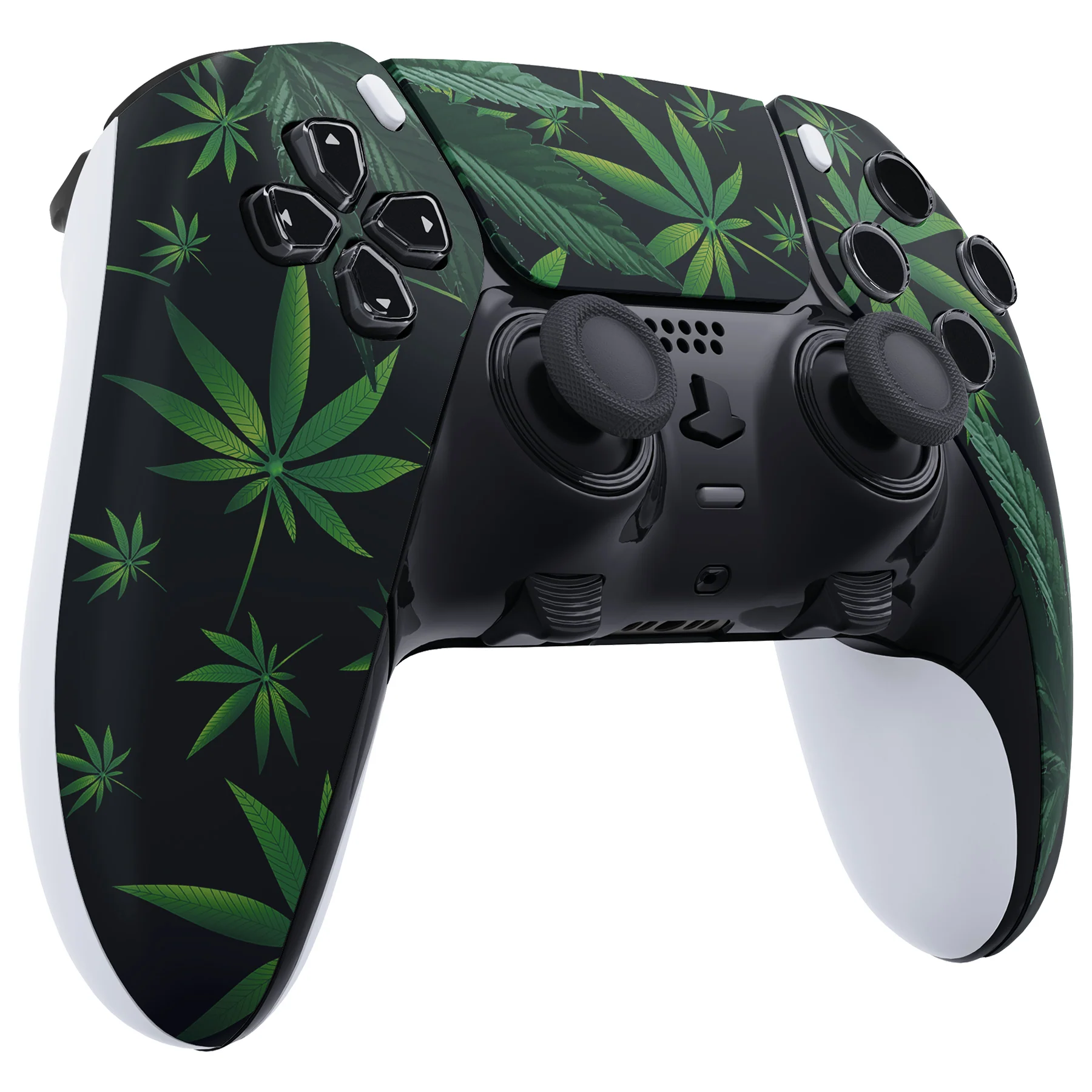eXtremeRate Replacement Left Right Front Housing Shell with Touchpad Compatible with PS5 Edge Controller - Green Weeds - Image 6