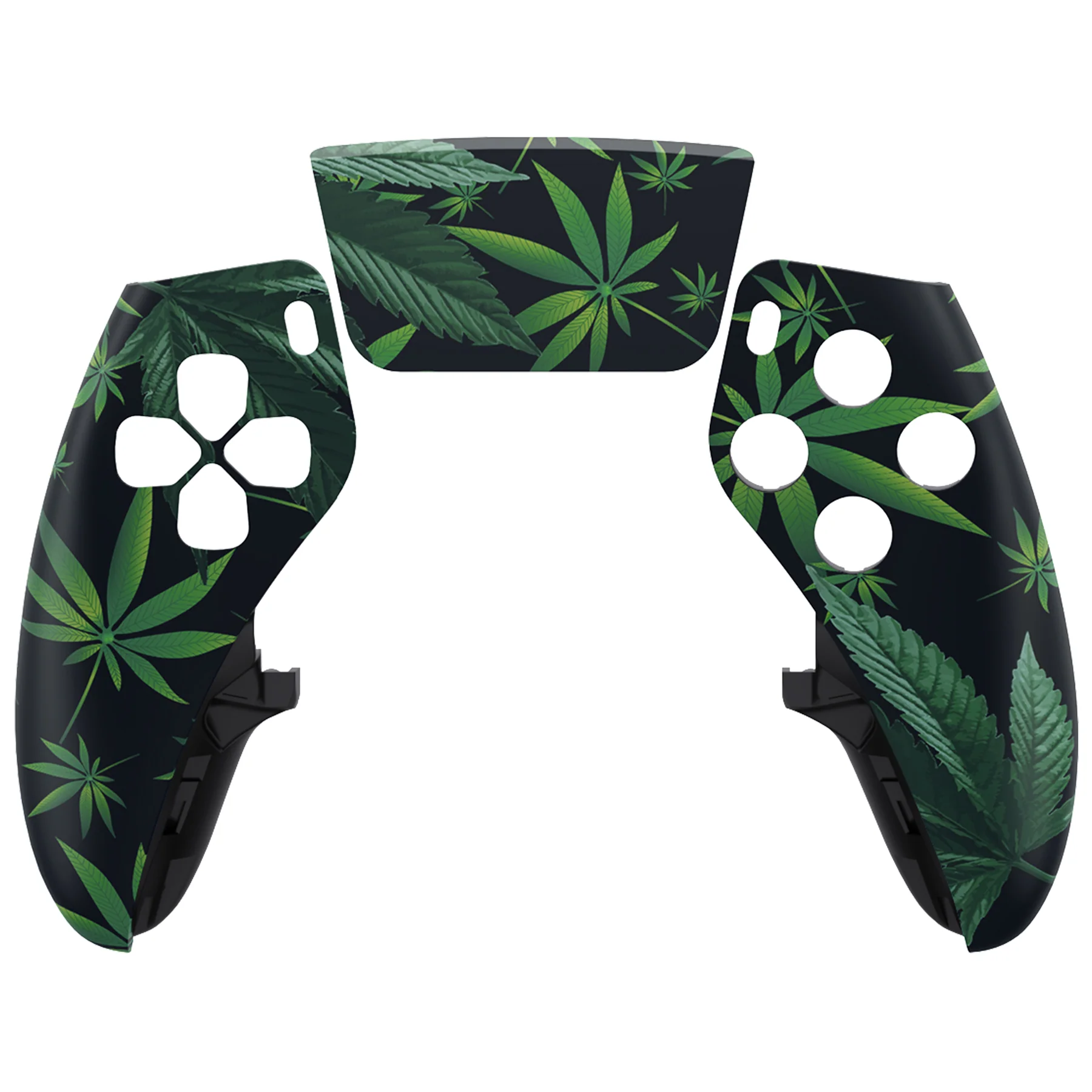 eXtremeRate Replacement Left Right Front Housing Shell with Touchpad Compatible with PS5 Edge Controller - Green Weeds - Image 7
