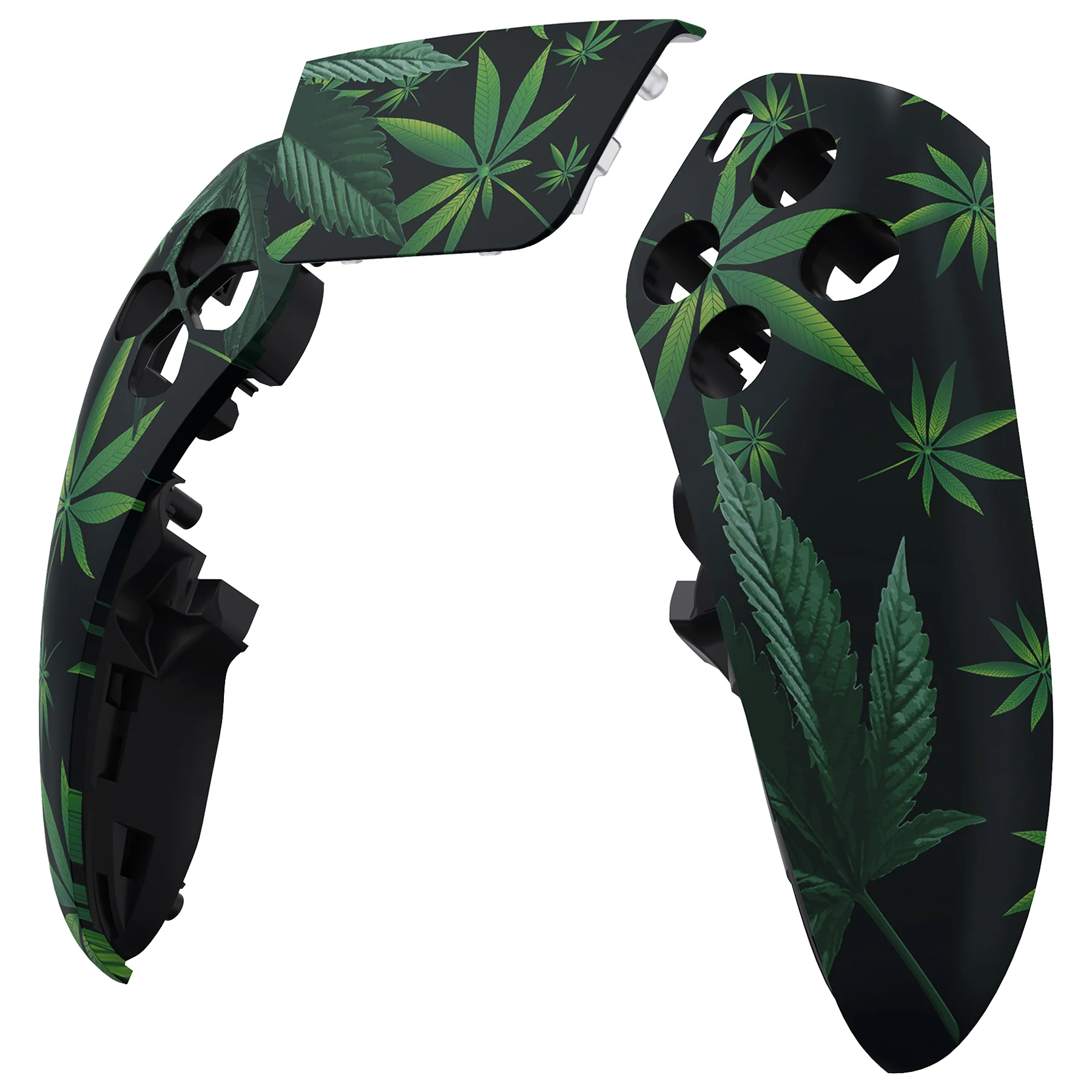 eXtremeRate Replacement Left Right Front Housing Shell with Touchpad Compatible with PS5 Edge Controller - Green Weeds - Image 8
