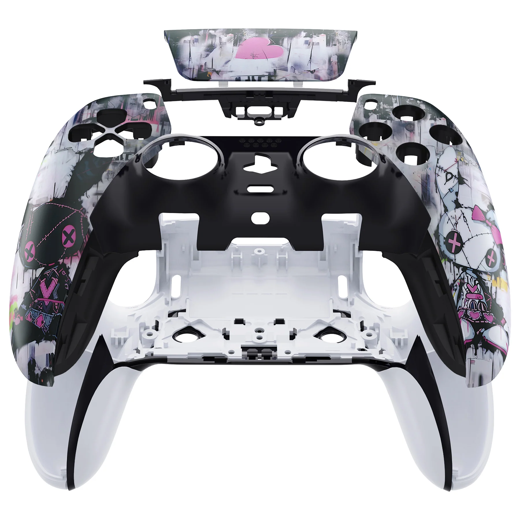 eXtremeRate Replacement Left Right Front Housing Shell with Touchpad Compatible with PS5 Edge Controller - Lovely Punky Bunny - Image 2