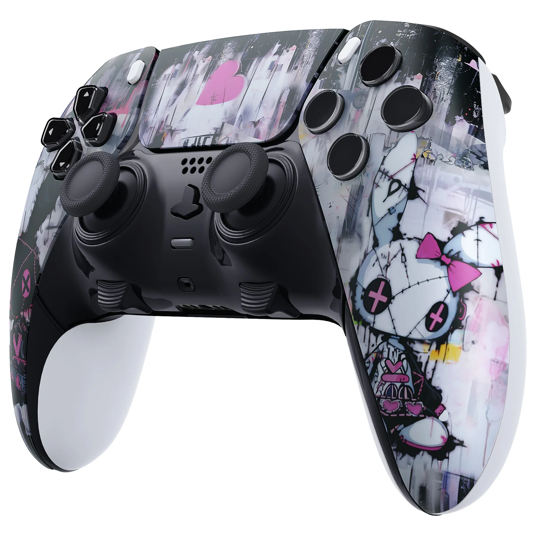 eXtremeRate Replacement Left Right Front Housing Shell with Touchpad Compatible with PS5 Edge Controller - Lovely Punky Bunny - Image 5