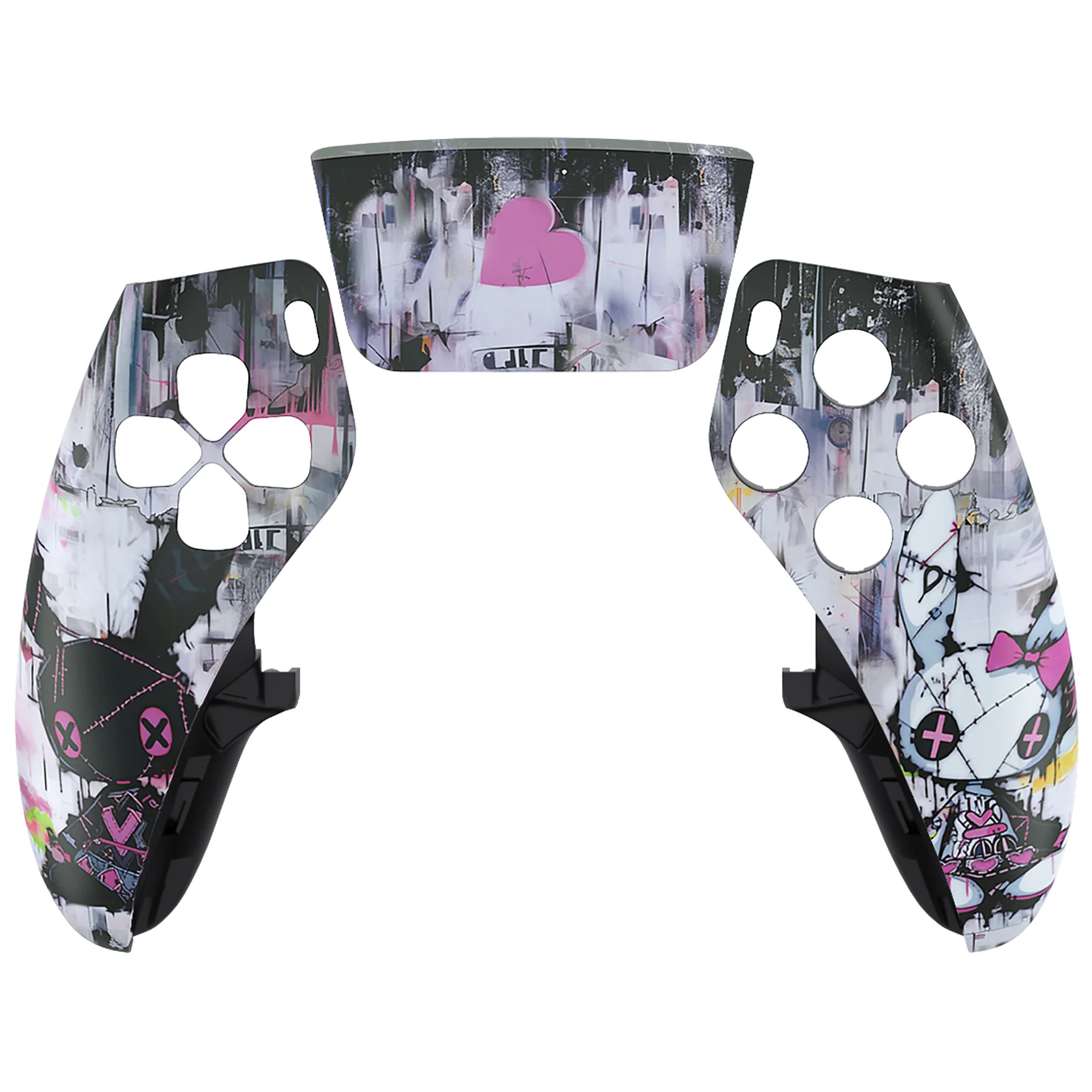 eXtremeRate Replacement Left Right Front Housing Shell with Touchpad Compatible with PS5 Edge Controller - Lovely Punky Bunny - Image 7