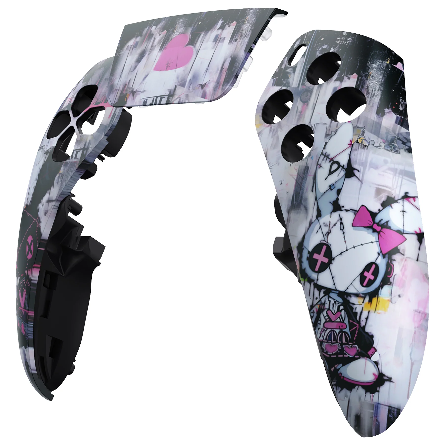 eXtremeRate Replacement Left Right Front Housing Shell with Touchpad Compatible with PS5 Edge Controller - Lovely Punky Bunny - Image 8