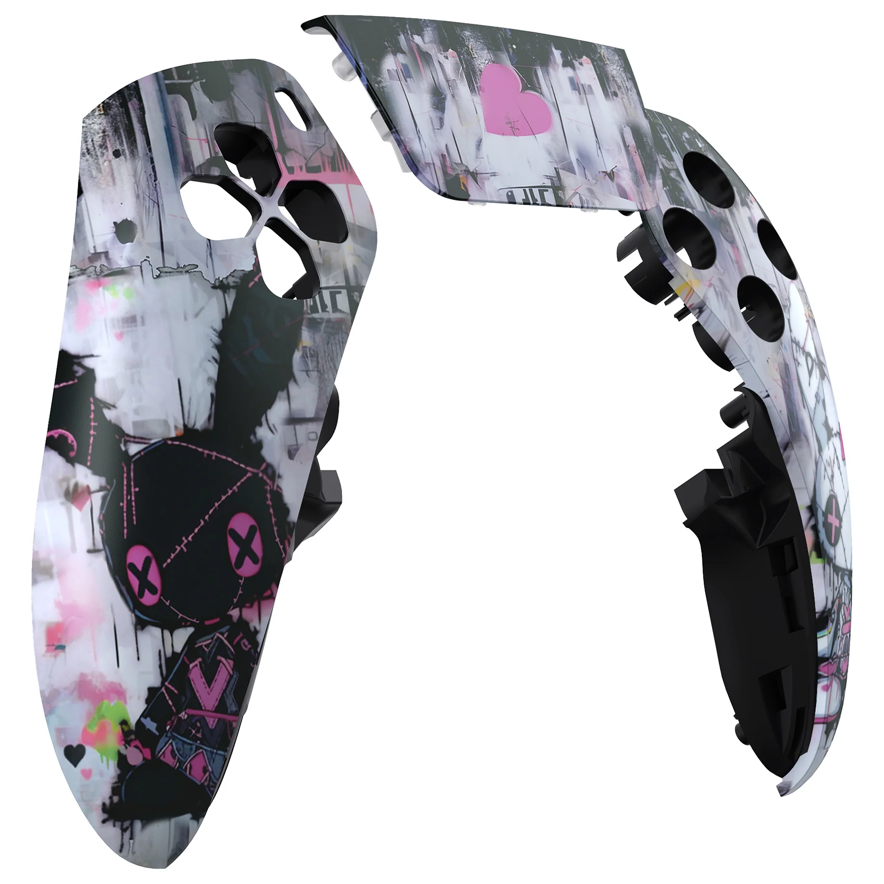 eXtremeRate Replacement Left Right Front Housing Shell with Touchpad Compatible with PS5 Edge Controller - Lovely Punky Bunny - Image 9