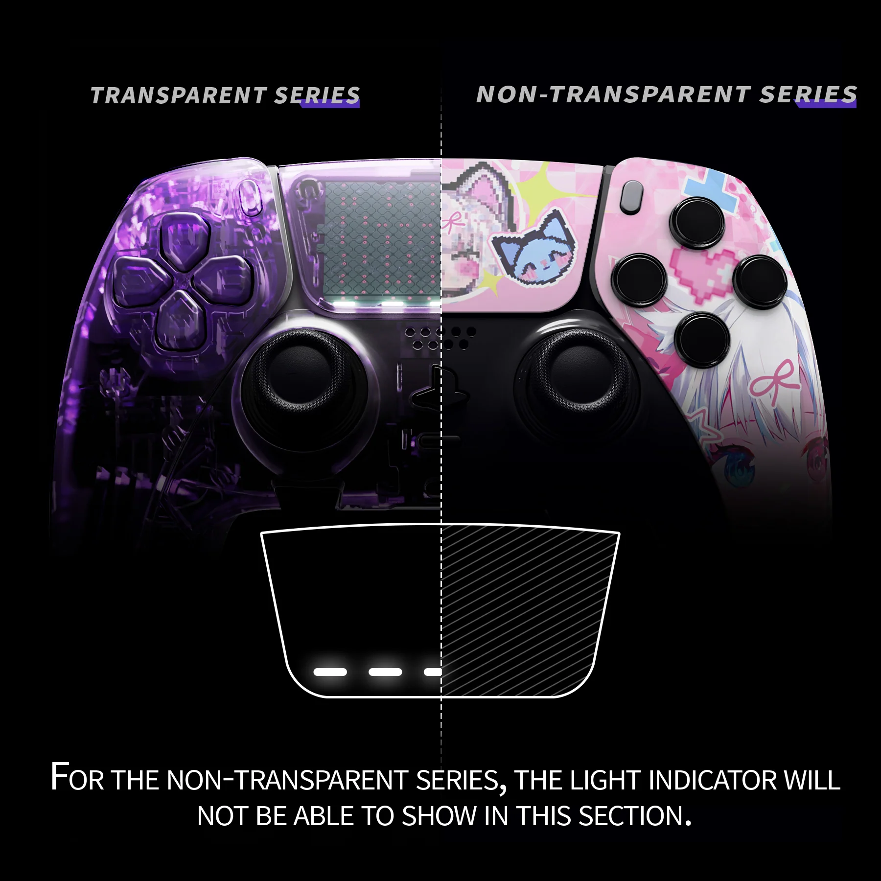 eXtremeRate Replacement Left Right Front Housing Shell with Touchpad Compatible with PS5 Edge Controller - MeWoow - Image 3