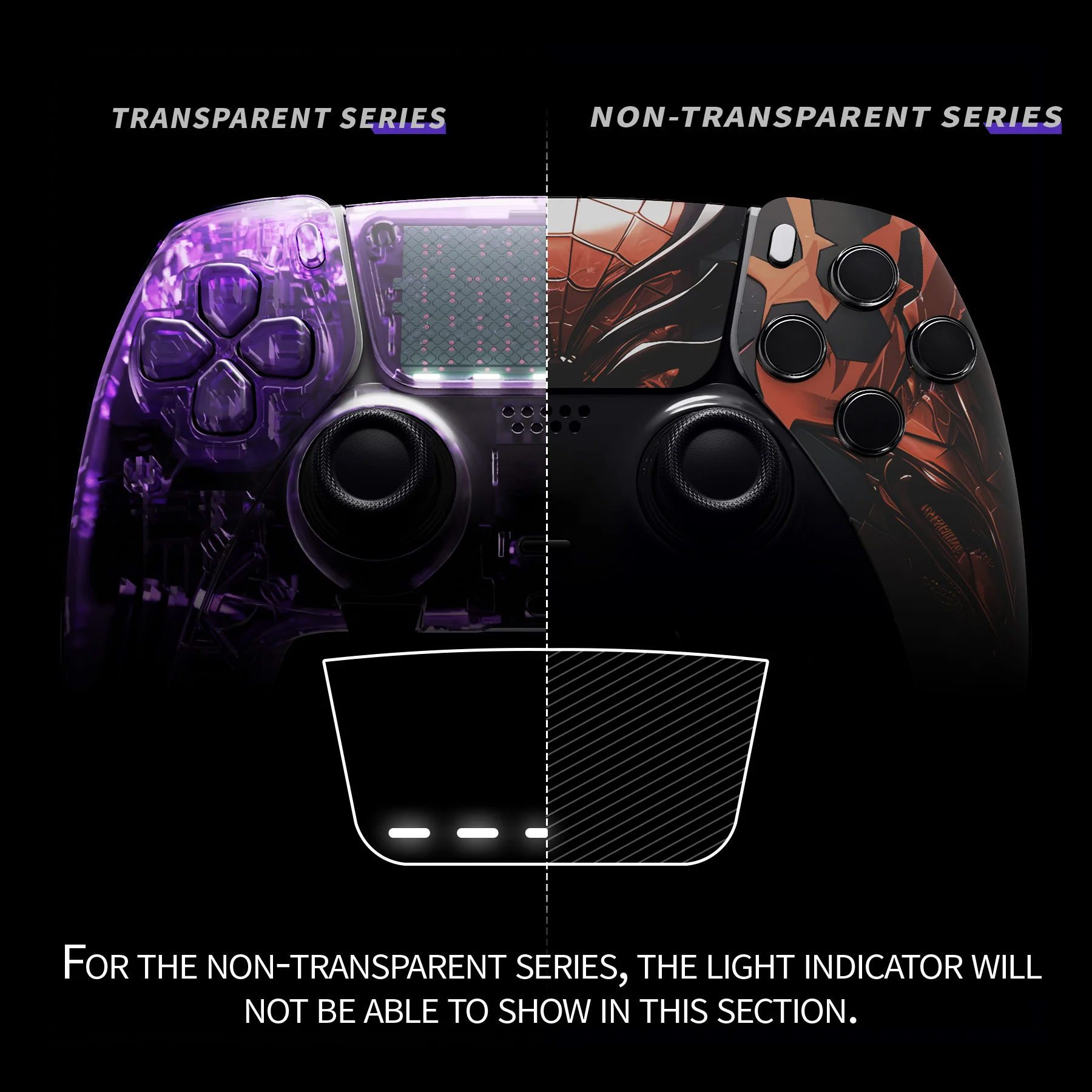 eXtremeRate Replacement Left Right Front Housing Shell with Touchpad Compatible with PS5 Edge Controller - Spider Armor - Image 3