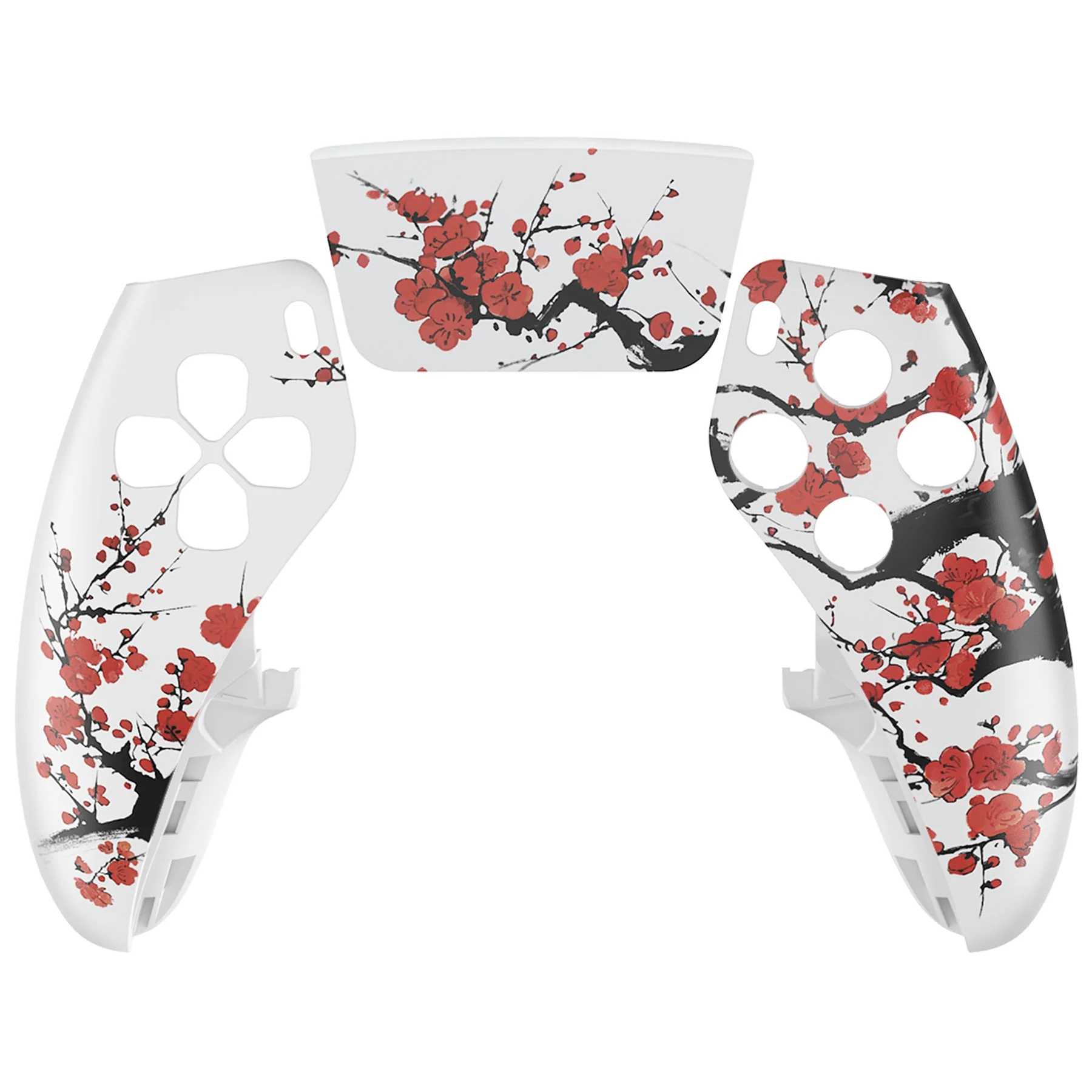 eXtremeRate Replacement Left Right Front Housing Shell with Touchpad Compatible with PS5 Edge Controller - Winter Blossom - Image 7