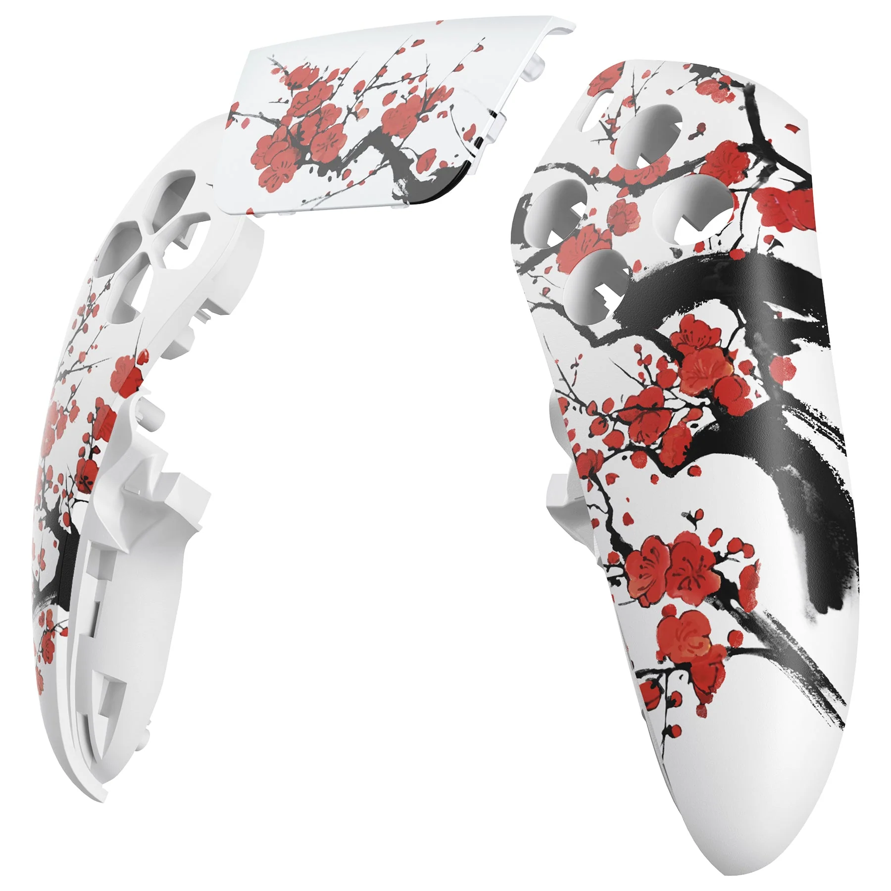 eXtremeRate Replacement Left Right Front Housing Shell with Touchpad Compatible with PS5 Edge Controller - Winter Blossom - Image 8