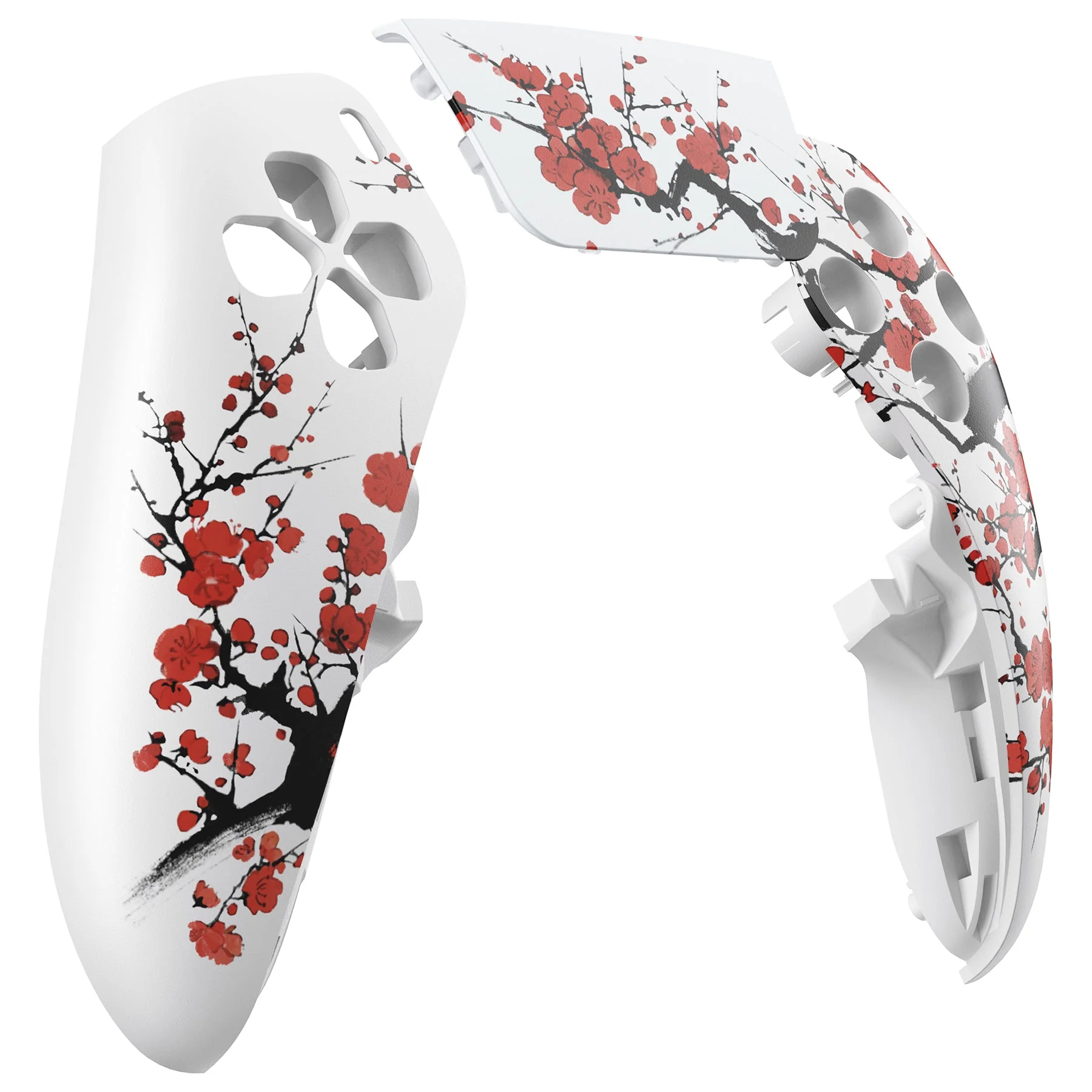 eXtremeRate Replacement Left Right Front Housing Shell with Touchpad Compatible with PS5 Edge Controller - Winter Blossom - Image 9