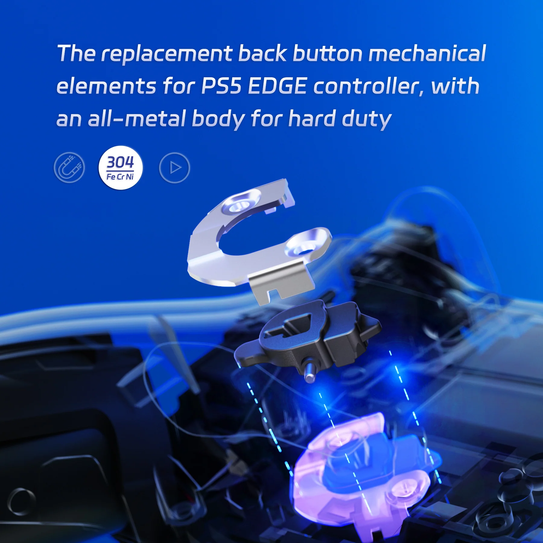 eXtremeRate Replacement Magnetic Module Kit for PS5 Edge Controller Back Paddles - Image 4
