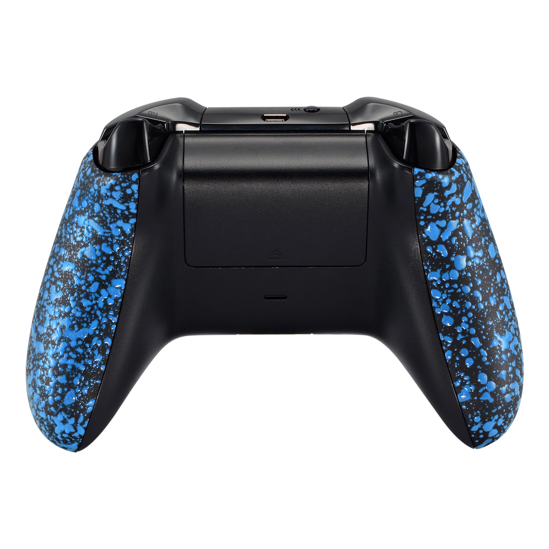 eXtremeRate Replacement Non-Slip Grips Side Rails Handles for Xbox One X & S Controller (Model 1708) - Textured Black Blue - Image 4