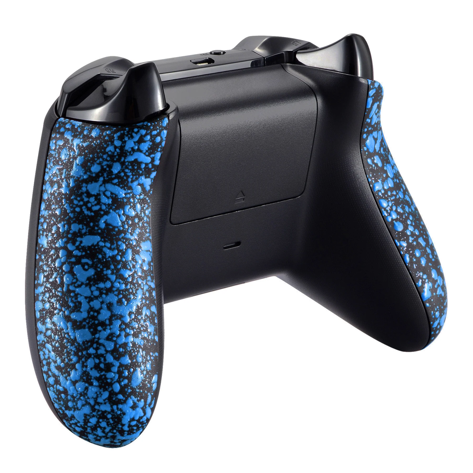 eXtremeRate Replacement Non-Slip Grips Side Rails Handles for Xbox One X & S Controller (Model 1708) - Textured Black Blue - Image 5