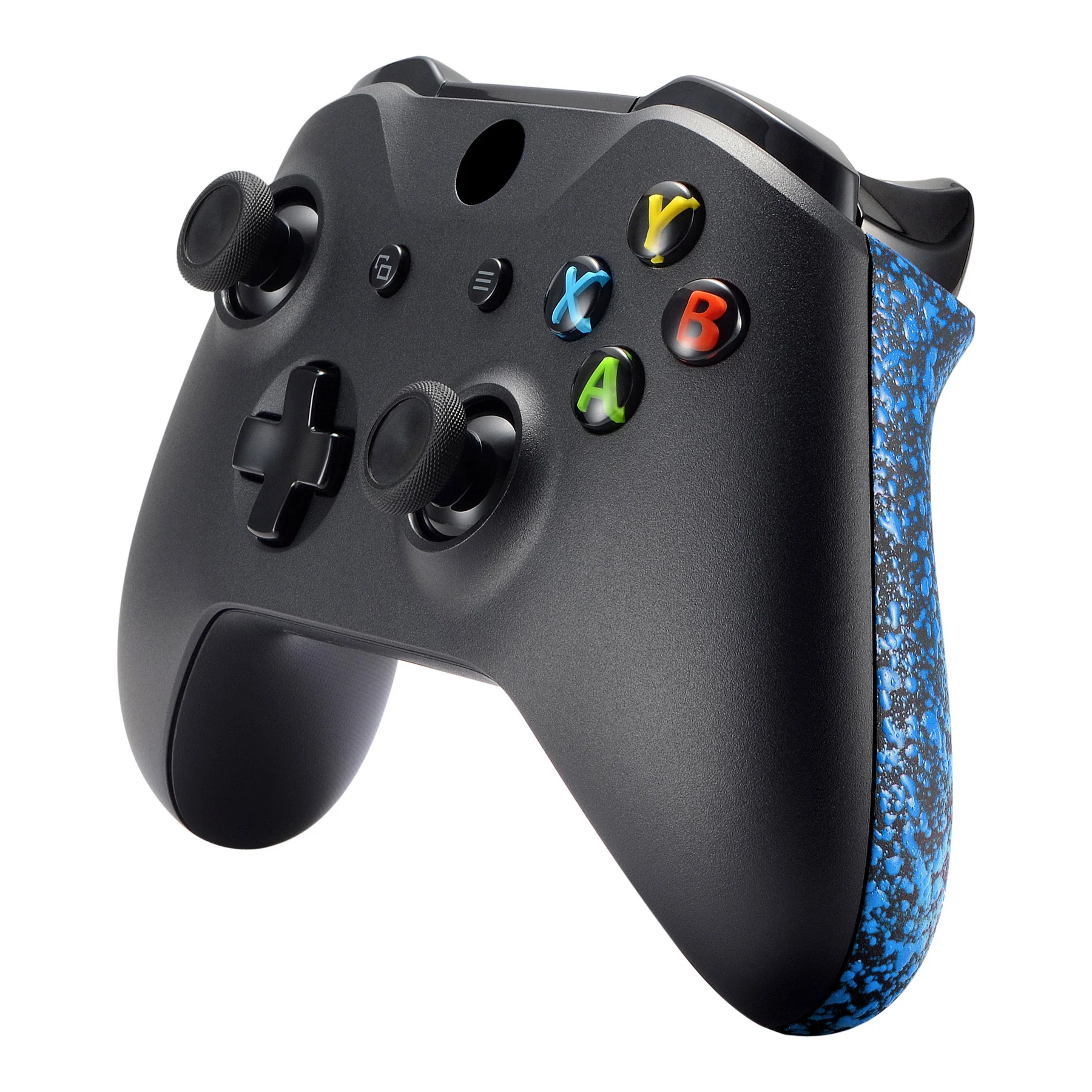 eXtremeRate Replacement Non-Slip Grips Side Rails Handles for Xbox One X & S Controller (Model 1708) - Textured Black Blue - Image 8