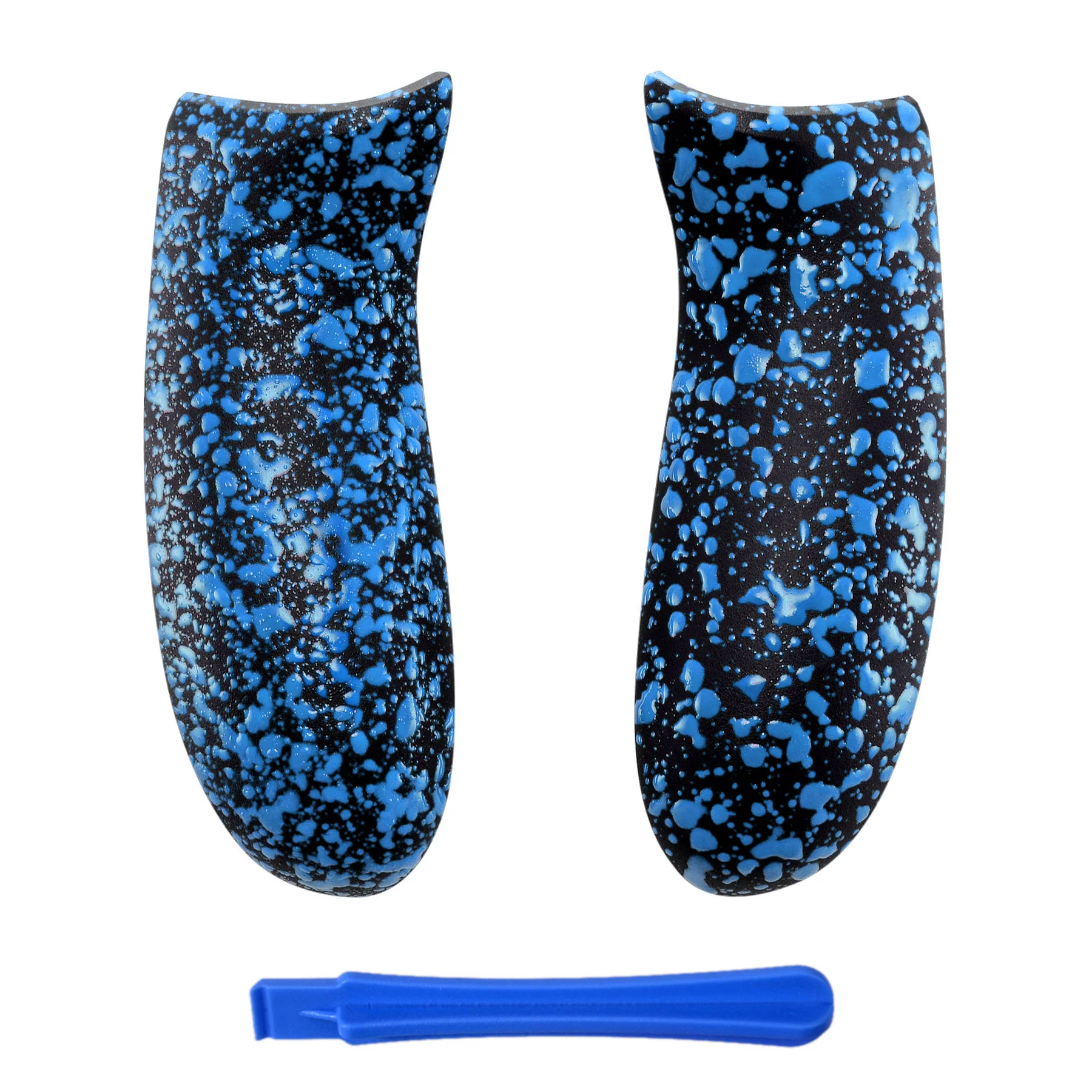 eXtremeRate Replacement Non-Slip Grips Side Rails Handles for Xbox One X & S Controller (Model 1708) - Textured Black Blue - Image 9