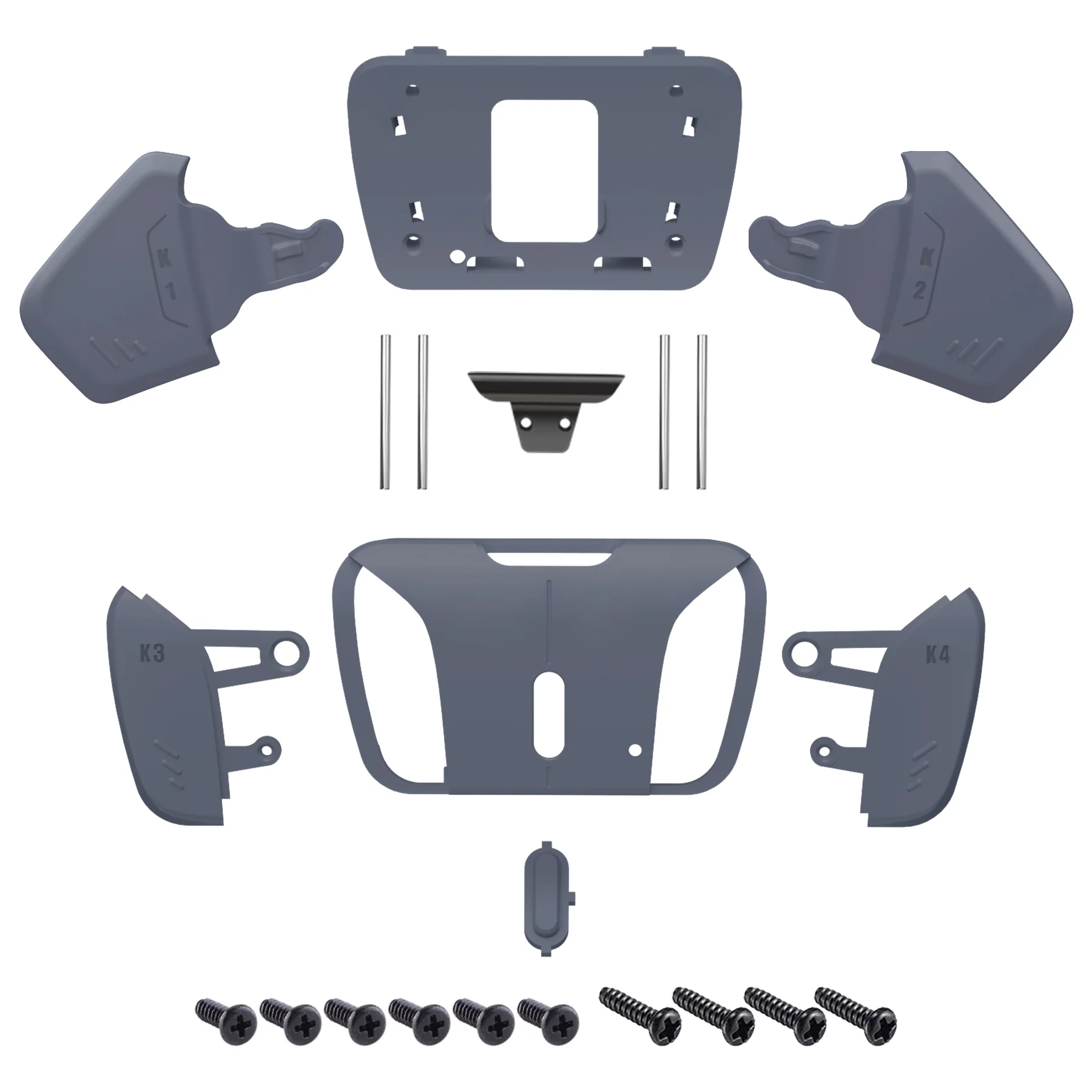 eXtremeRate Replacement Redesigned K1 K2 K3 K4 Back Buttons Housing Shell for eXtremeRate RISE4 Remap Kit, Compatible with PS5 Controller - Sterling Silver - Image 2